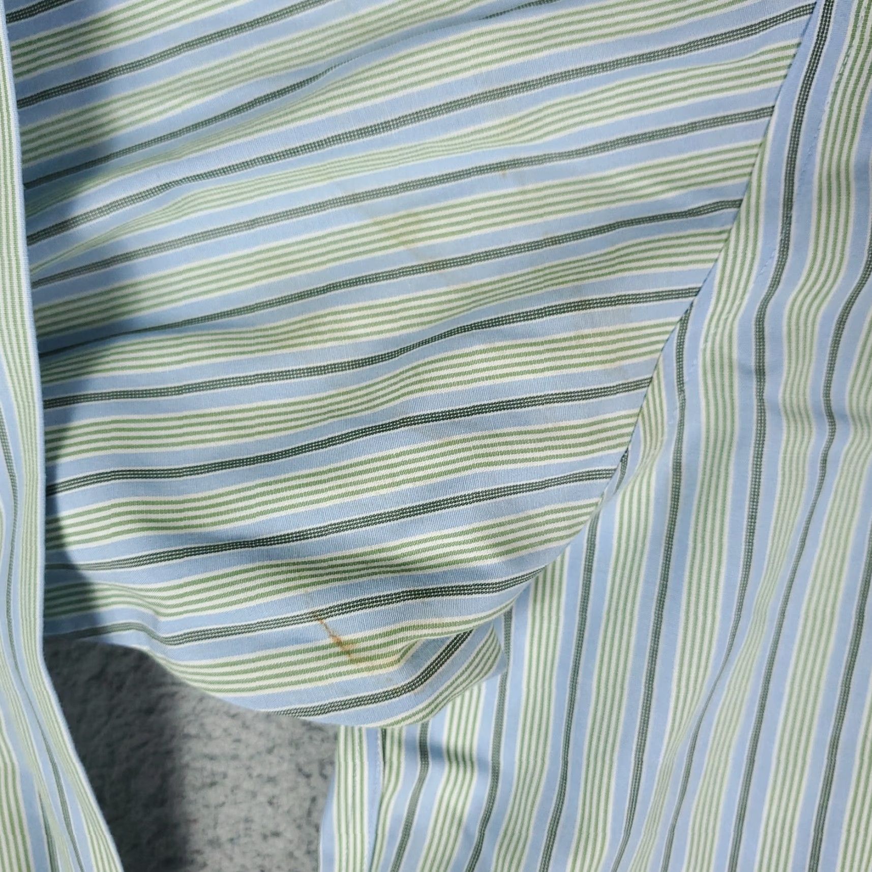 Brooks Brothers Brooks Brothers Men's Blue Green Striped Non-Iron Button-Up Shirt XL Stained Size US XL / EU 56 / 4 - 5 Thumbnail