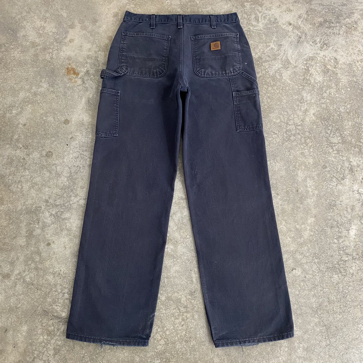 Carhartt Vintage Carhartt Faded Midnight Blue Carpenter Pants Size US 31 - 16 Thumbnail