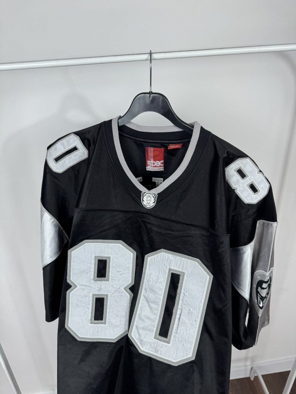 NFL Vintage Oakland Raiders Jersey 80 Black Silver NFL Style 2XL Size US XXL / EU 58 / 5 - 12 Thumbnail