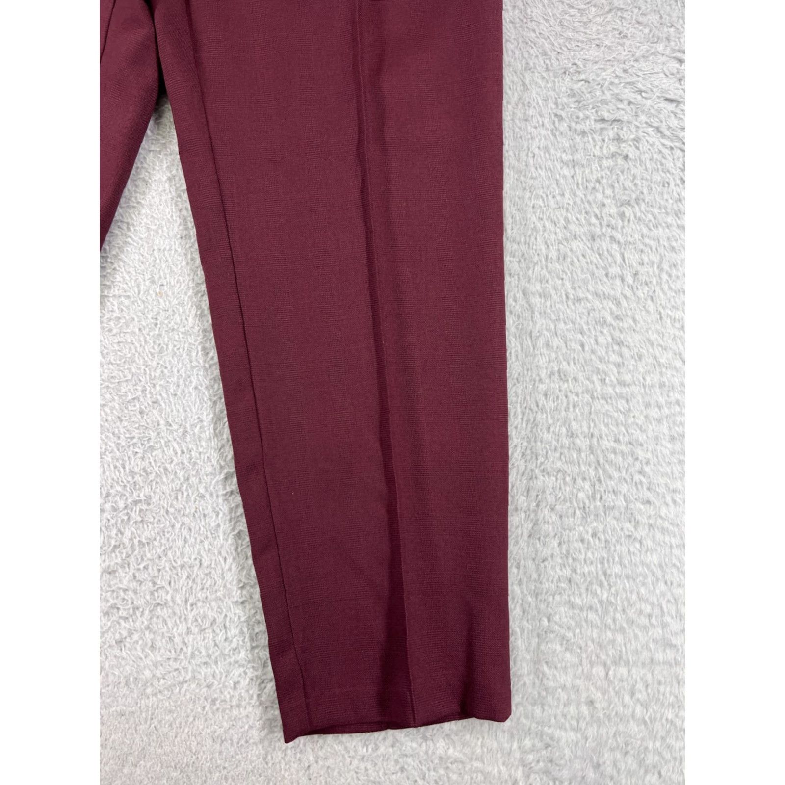 Vintage Bend Over Pants Womens 14 Red Pull On 100% Polyester Straight Leg 34x29 Pleated Size 36" / US 14 / IT 50 - 4 Thumbnail
