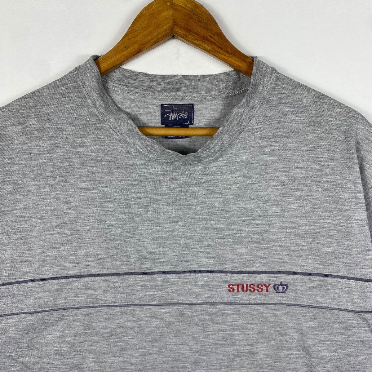 Stussy Vintage 90's STUSSY CROWN Small Embroidery Logo Tee Shirt Size US M / EU 48-50 / 2 - 2 Thumbnail