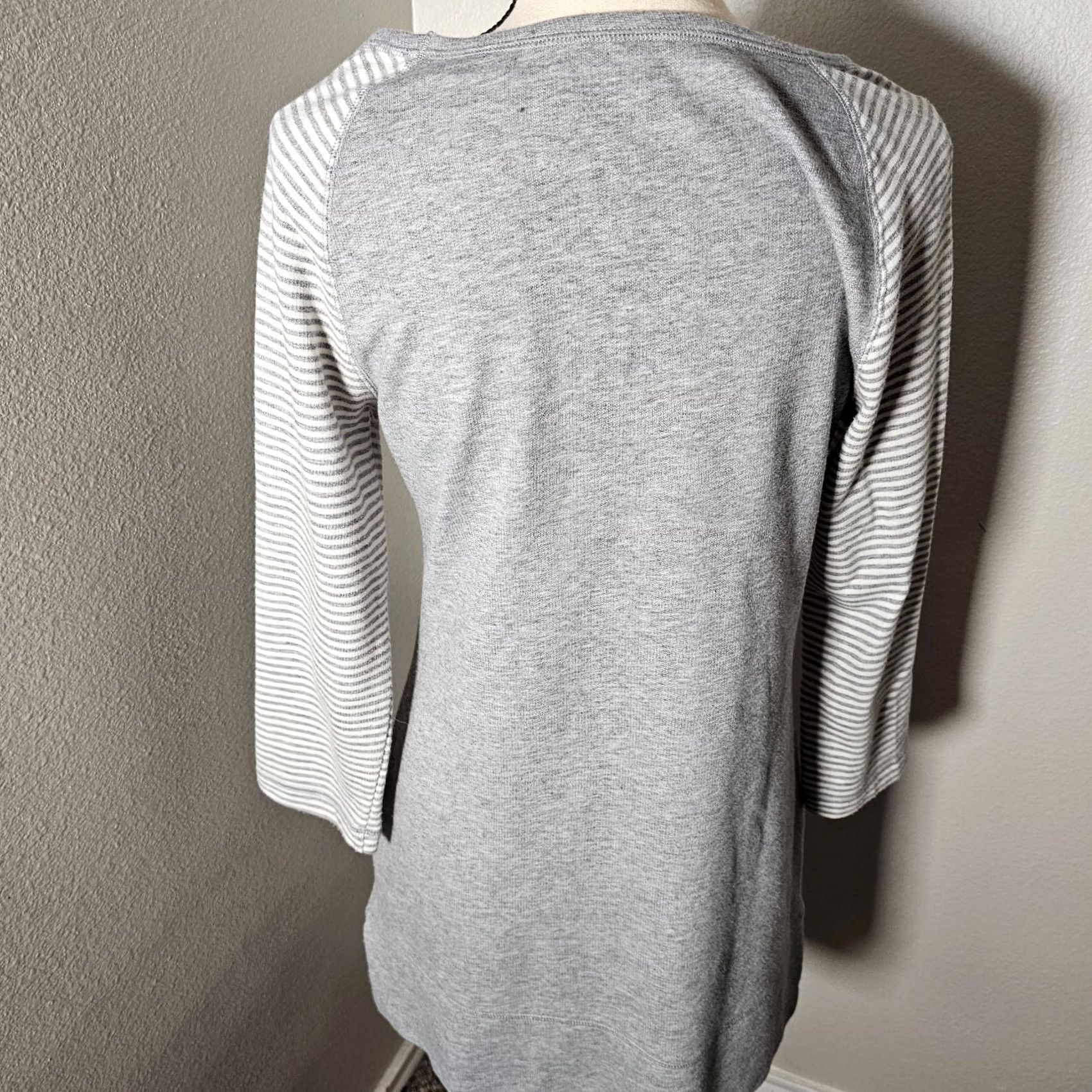 Nautica Nautica Nightie Gown Striped 3/4 Sleeve Gray S Ladies Sleepwear070 Size ONE SIZE - 3 Thumbnail