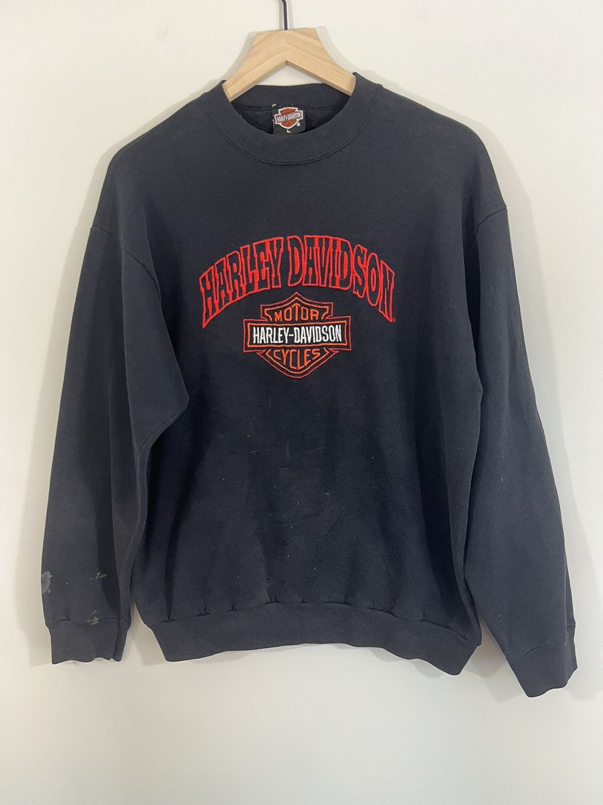 Vintage Distressed Harley Davidson Faded 90s Crewneck Size US L / EU 52-54 / 3 - 1 Thumbnail