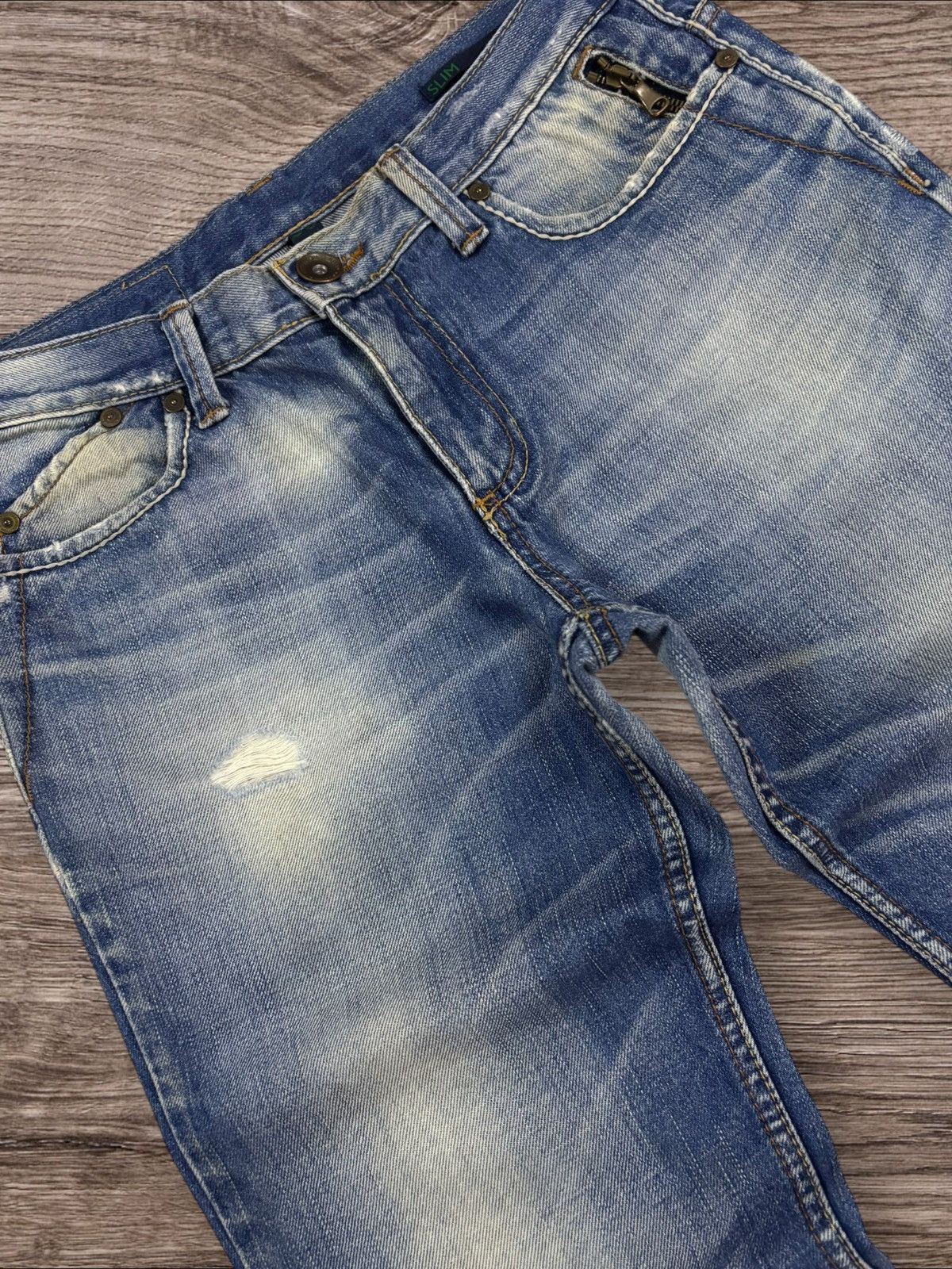 Benetton Benetton Formula 1 Distressed Slim Jeans Size US 30 / EU 46 - 4 Thumbnail