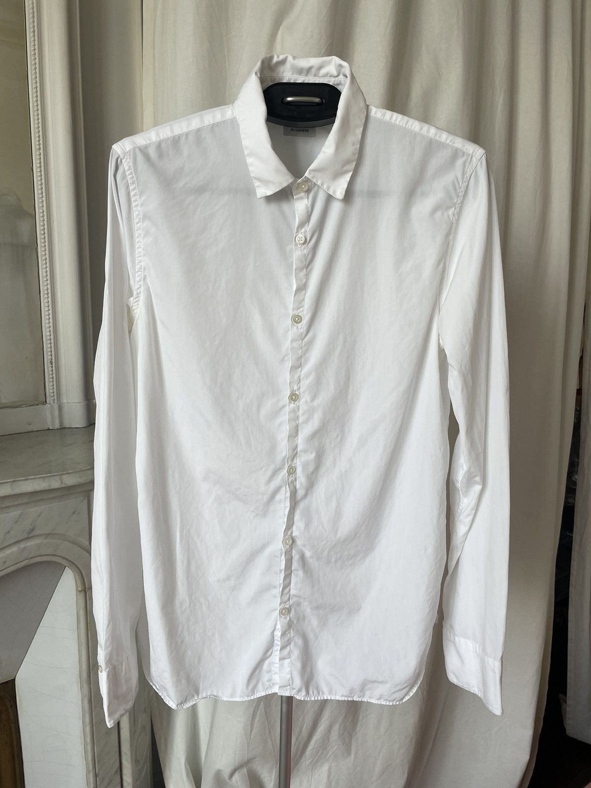 Jil Sander Jil Sander White Cotton Long-Sleeve Shirt M Size Size US M / EU 48-50 / 2 - 1 Thumbnail