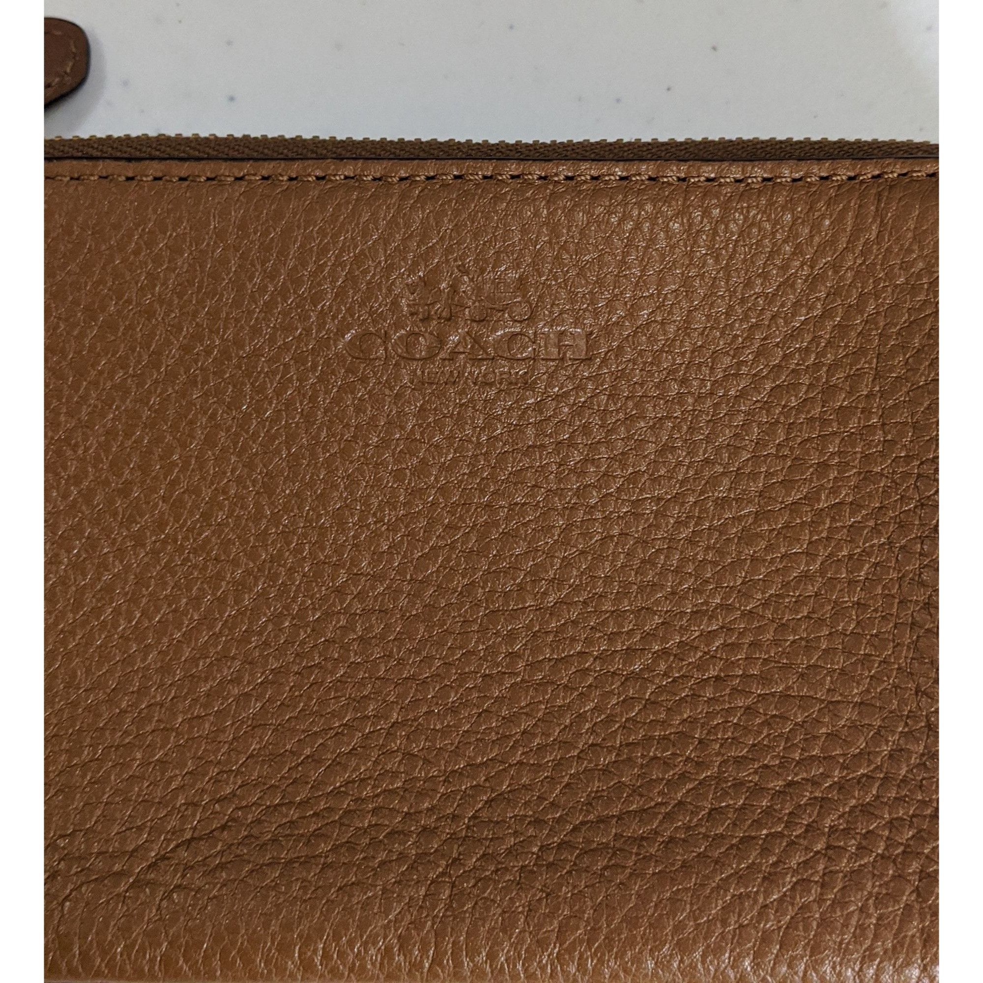 Coach Coach Double-Zip Pebbled Leather Wristlet 4"x6"x1" With 5-In Size ONE SIZE - 7 Thumbnail