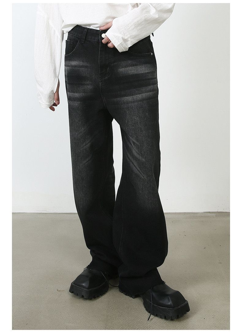 Japanese Brand × Vintage Vintage washed black straight wide-leg oversize loose jeans Size US 32 / EU 48 - 2 Thumbnail