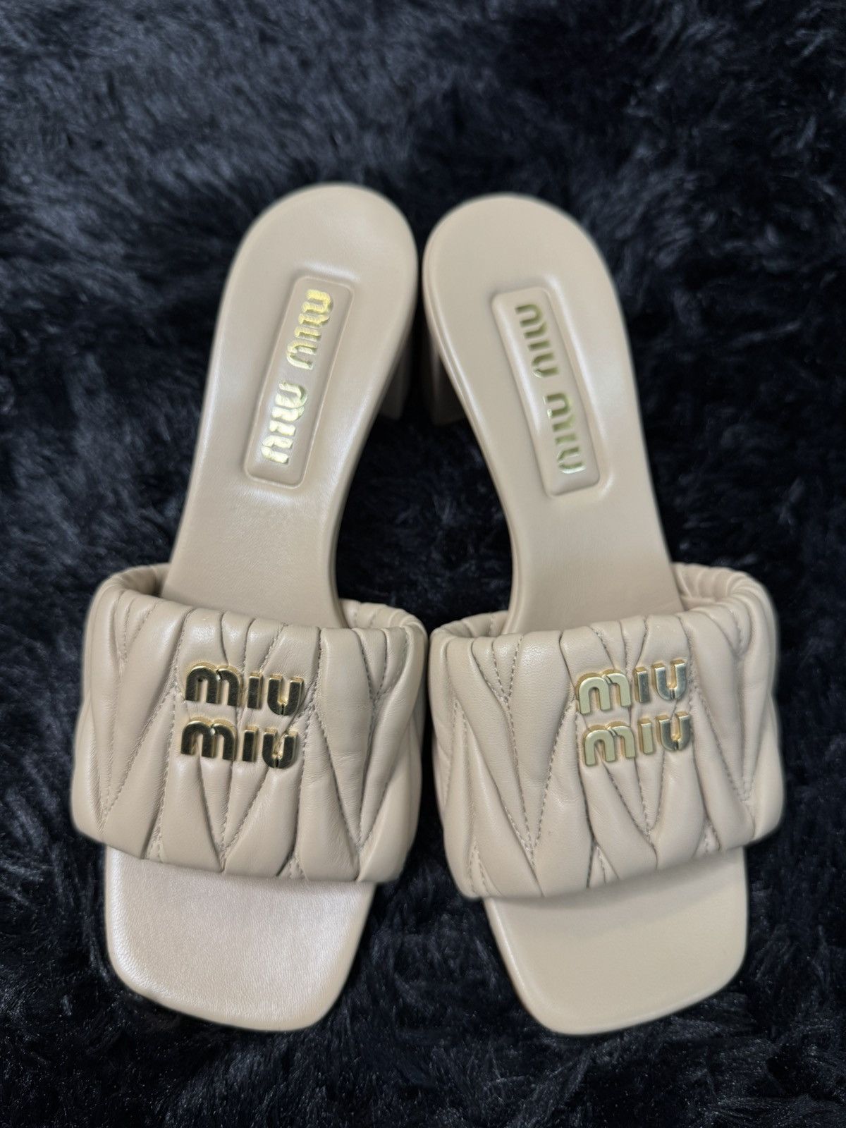 Miu Miu Miu Miu Nappa Matelassé Sandals Size US 7.5 / IT 37.5 - 1 Thumbnail