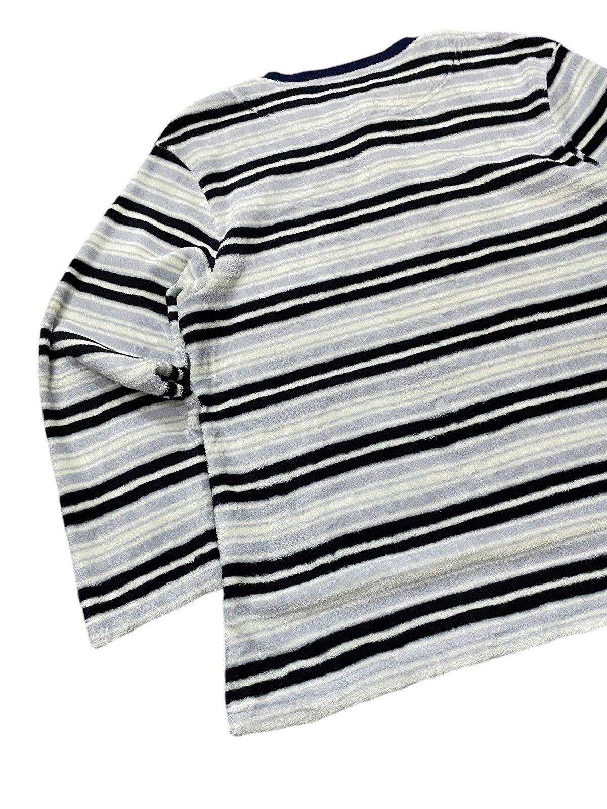 Issey Miyake × Masaki Matsushima Masaki Matsushima Border Stripe Fleece Long Sleeve Sweater Size US L / EU 52-54 / 3 - 10 Thumbnail