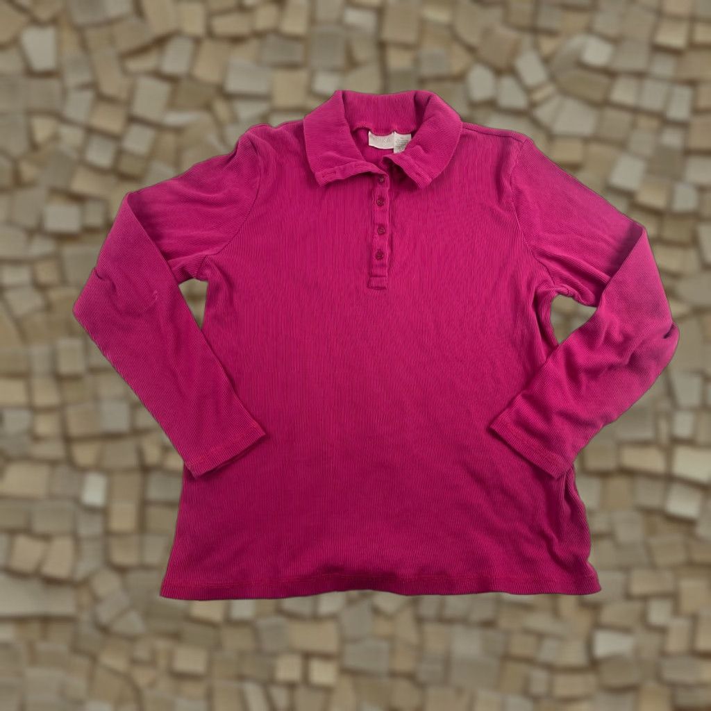 Vintage ERIKA Polo Shirt Women XL Pink Short Sleeve Collar Polo Size XL / US 12-14 / IT 48-50 - 1 Thumbnail