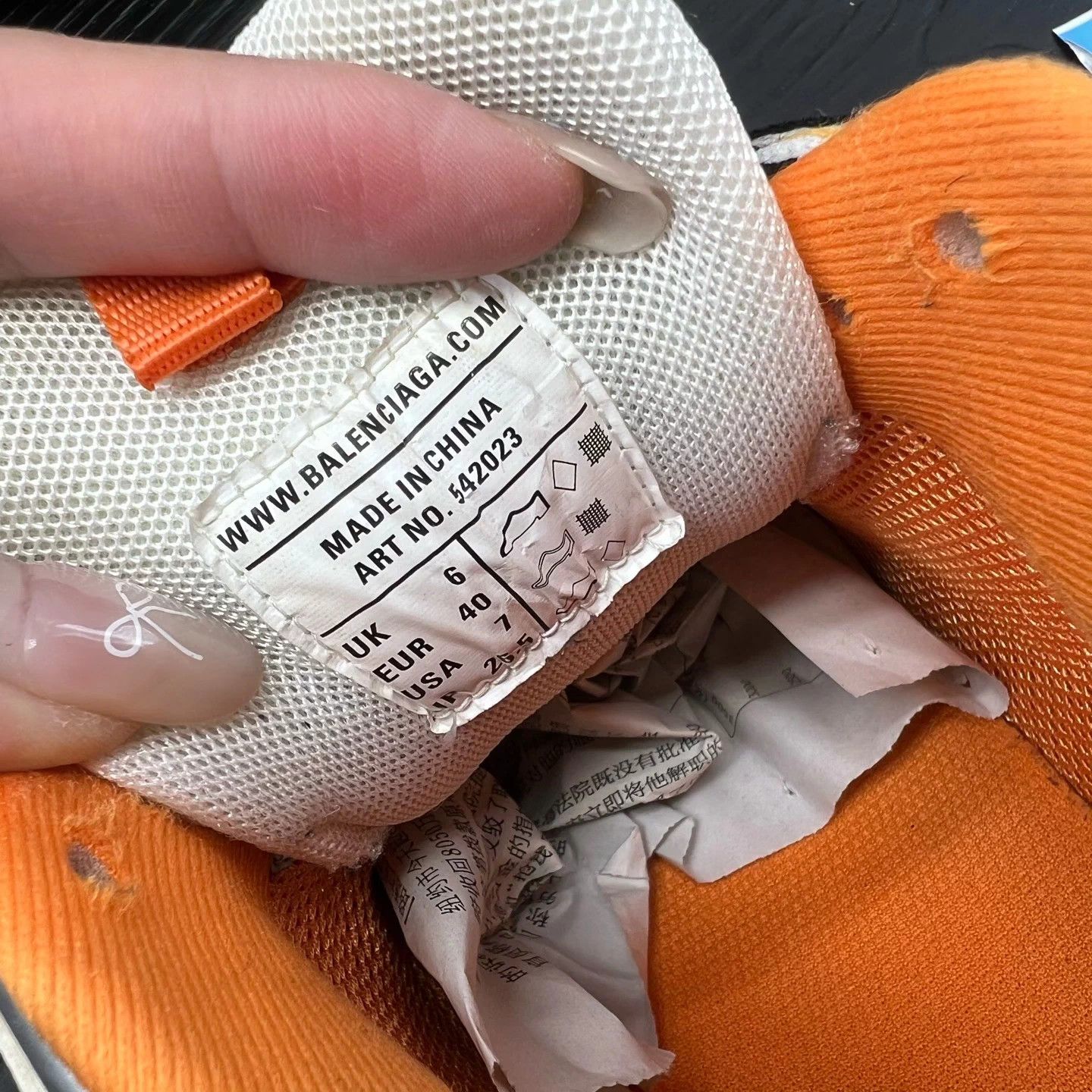 Balenciaga Balenciaga Track White Orange 40 New Slight Oxid Size US 7 / EU 40 - 6 Thumbnail