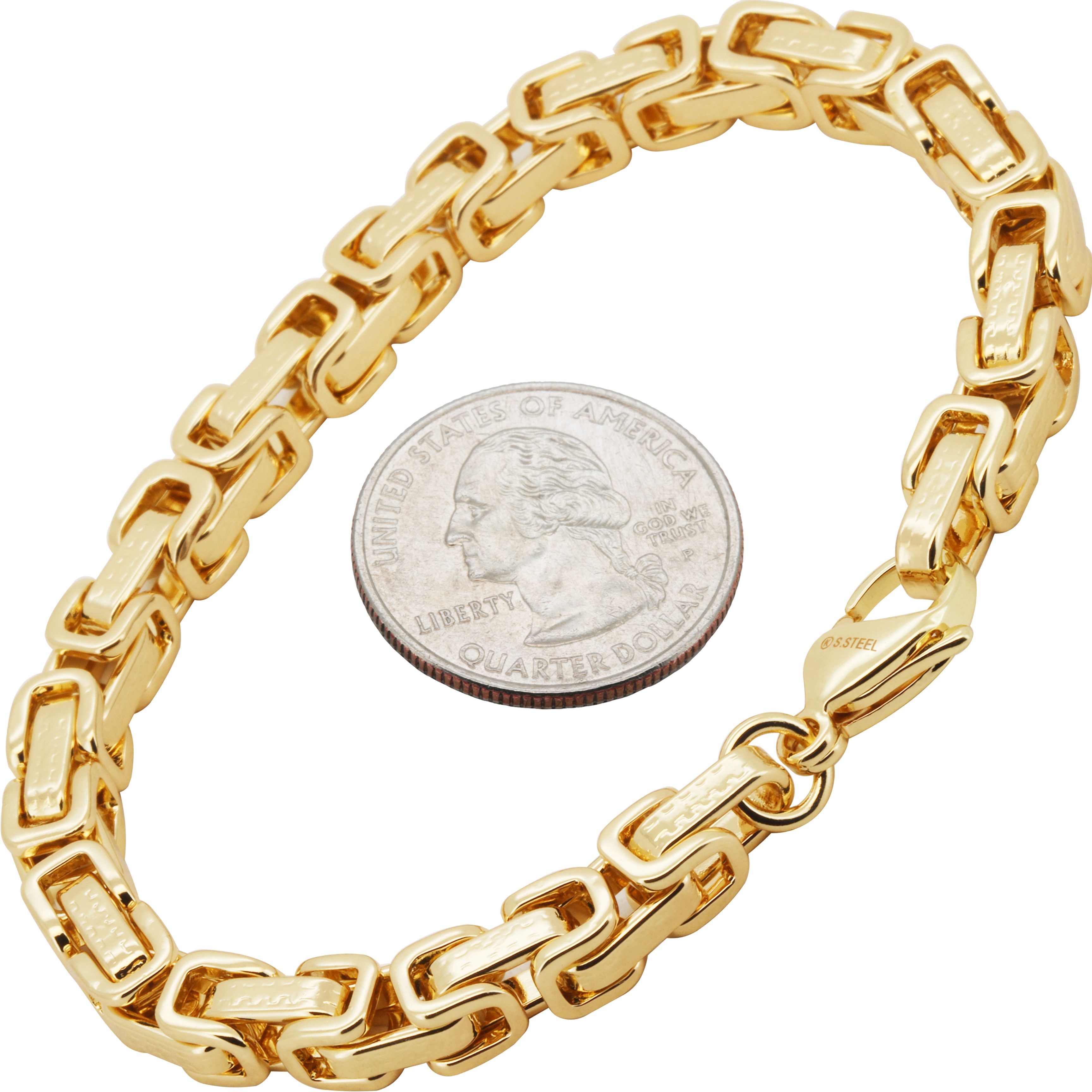 Other 316L SS 14k GP 6mm Byzantine Bracelet 8” Size ONE SIZE - 1 Thumbnail