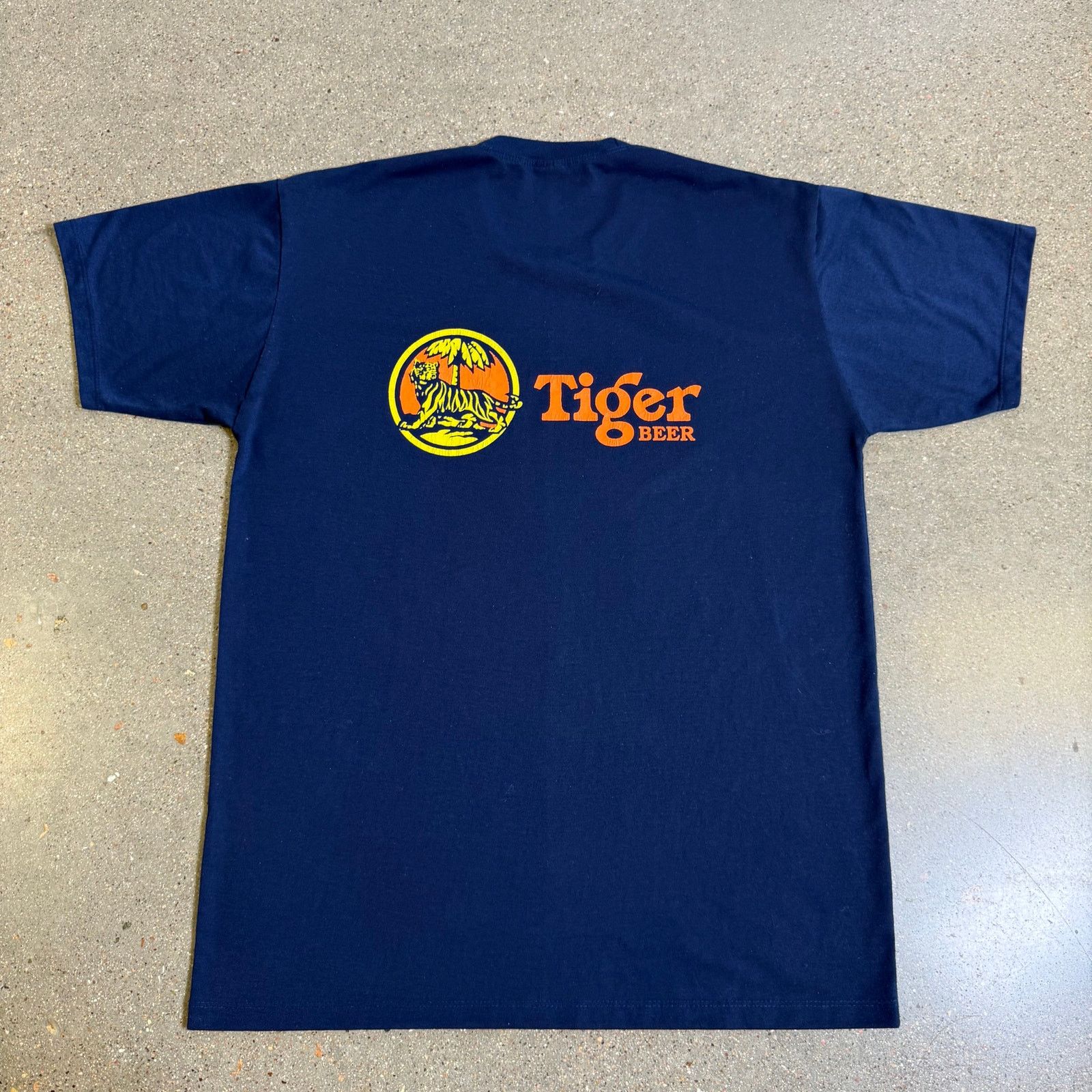 Le TIGRE Vtg Tiger Beer Promo T-Shirt Blue 3XL 100% Cotton Logo Size US XXL / EU 58 / 5 - 6 Thumbnail