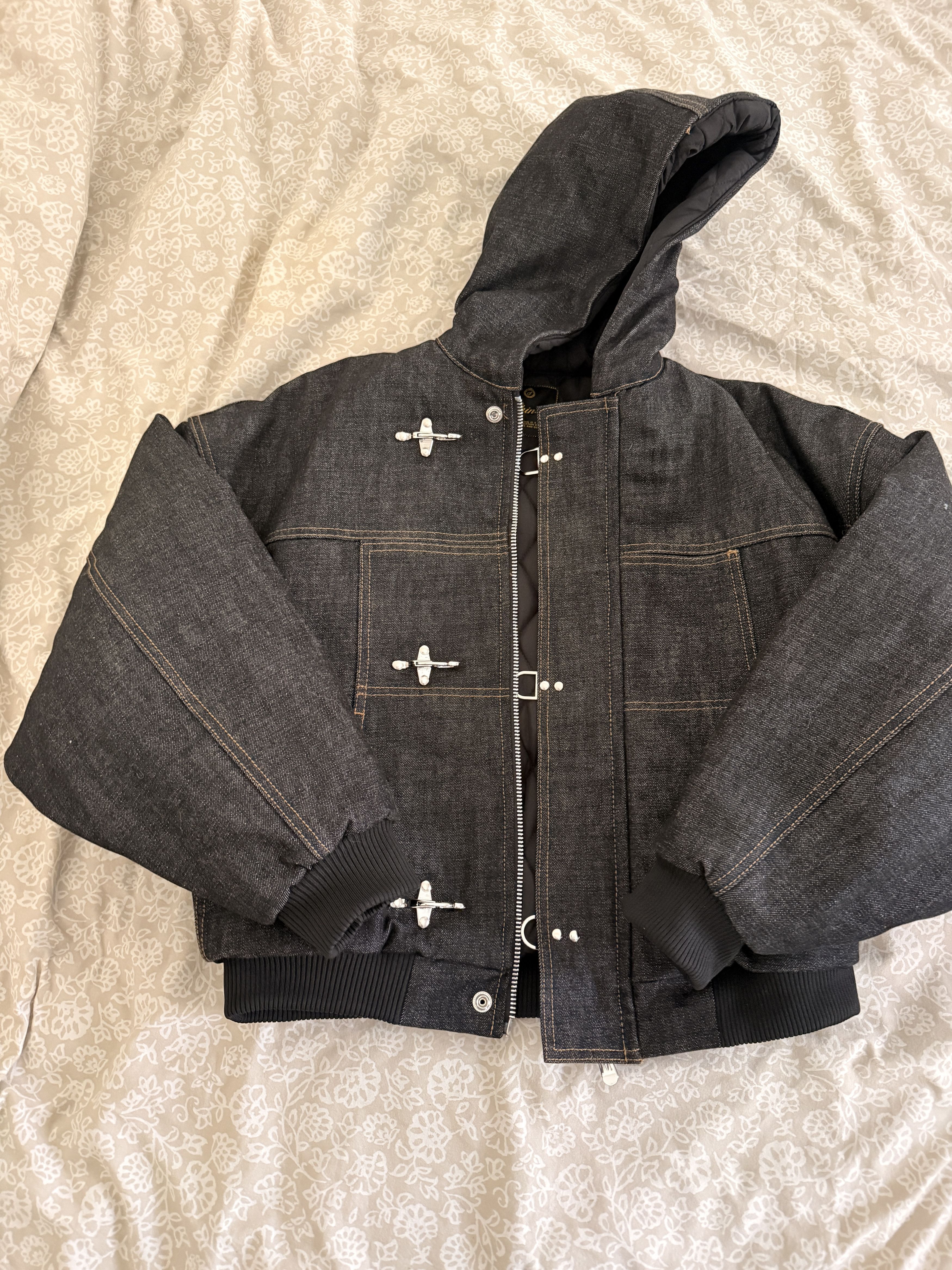 Other Okayama 15oz Raw Black Japanese Denim Clasp Jacket Size US XS / EU 42 / 0 - 1 Thumbnail