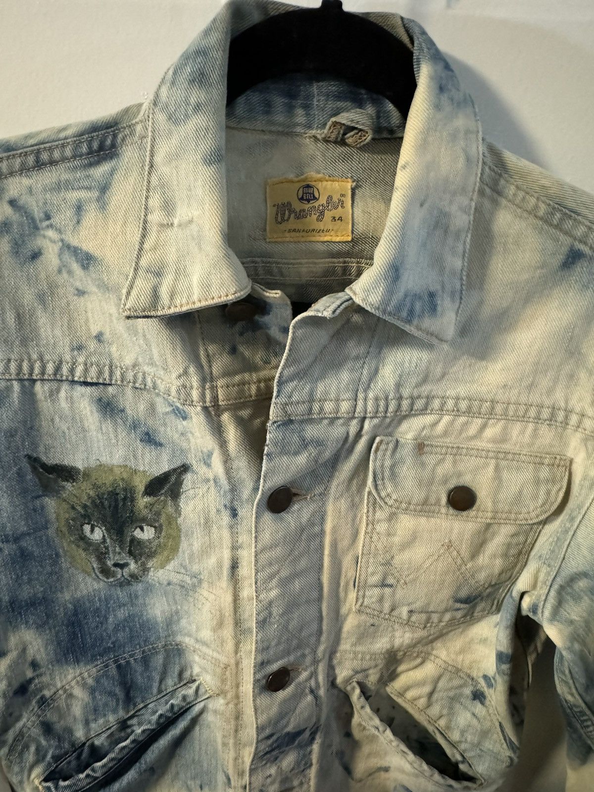 Wrangler 50s WRANGLER BLUE BELL DENIM JACKET Tie Dyed HandPainted Cat Size S / US 4 / IT 40 - 7 Thumbnail