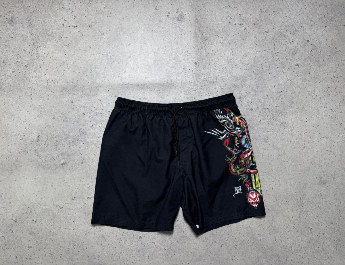 Ed Hardy Ed Hardy Big Logo Nylon Shorts Black Size L Size US 34 / EU 50 - 2 Thumbnail