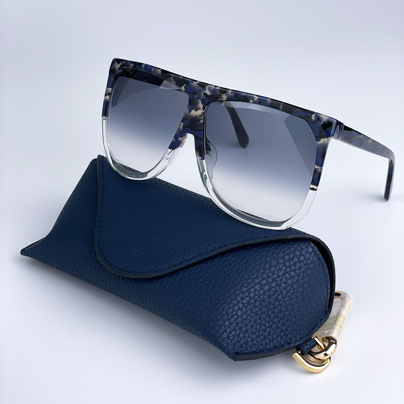 image of New Loewe Lw40001F Filipa 56B Shield Women Sunglasses in Shiny Havana/Gradient Smoke