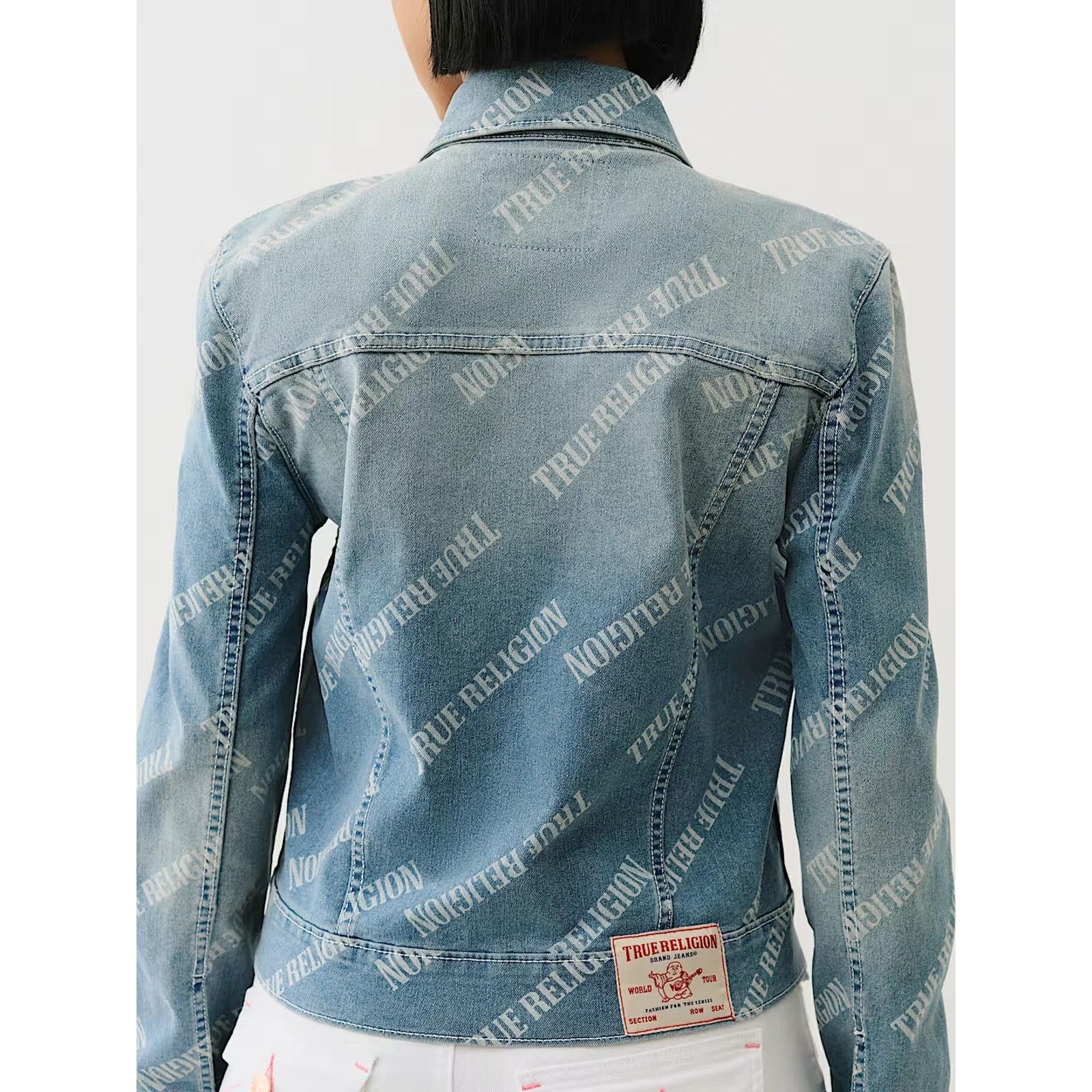 True Religion TRUE RELIGION - ALL OVER LOGO RELAXED DENIM TRUCKER JACKET M Size M / US 6-8 / IT 42-44 - 4 Thumbnail