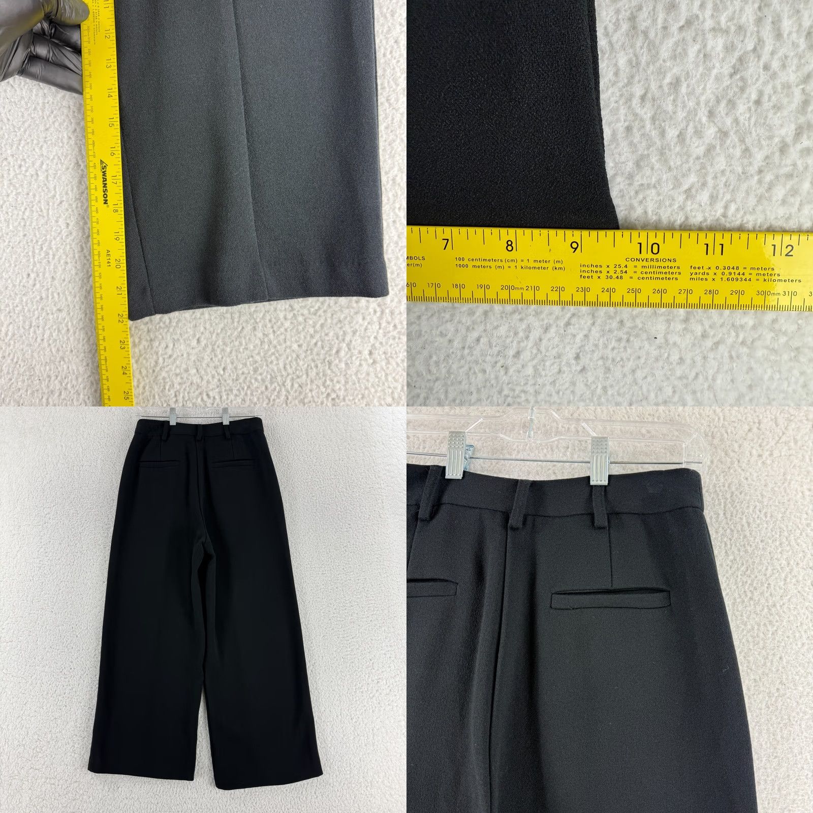 Free People Free People Pants Womens Size 6 Black Cropped Wide Leg High Rise Pleated Casual Size 28" / US 6 / IT 42 - 8 Thumbnail