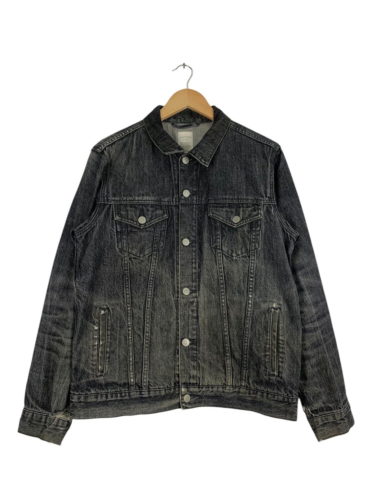 Japanese Brand Vintage Black Number Denim Jacket Size US L / EU 52-54 / 3 - 1 Thumbnail