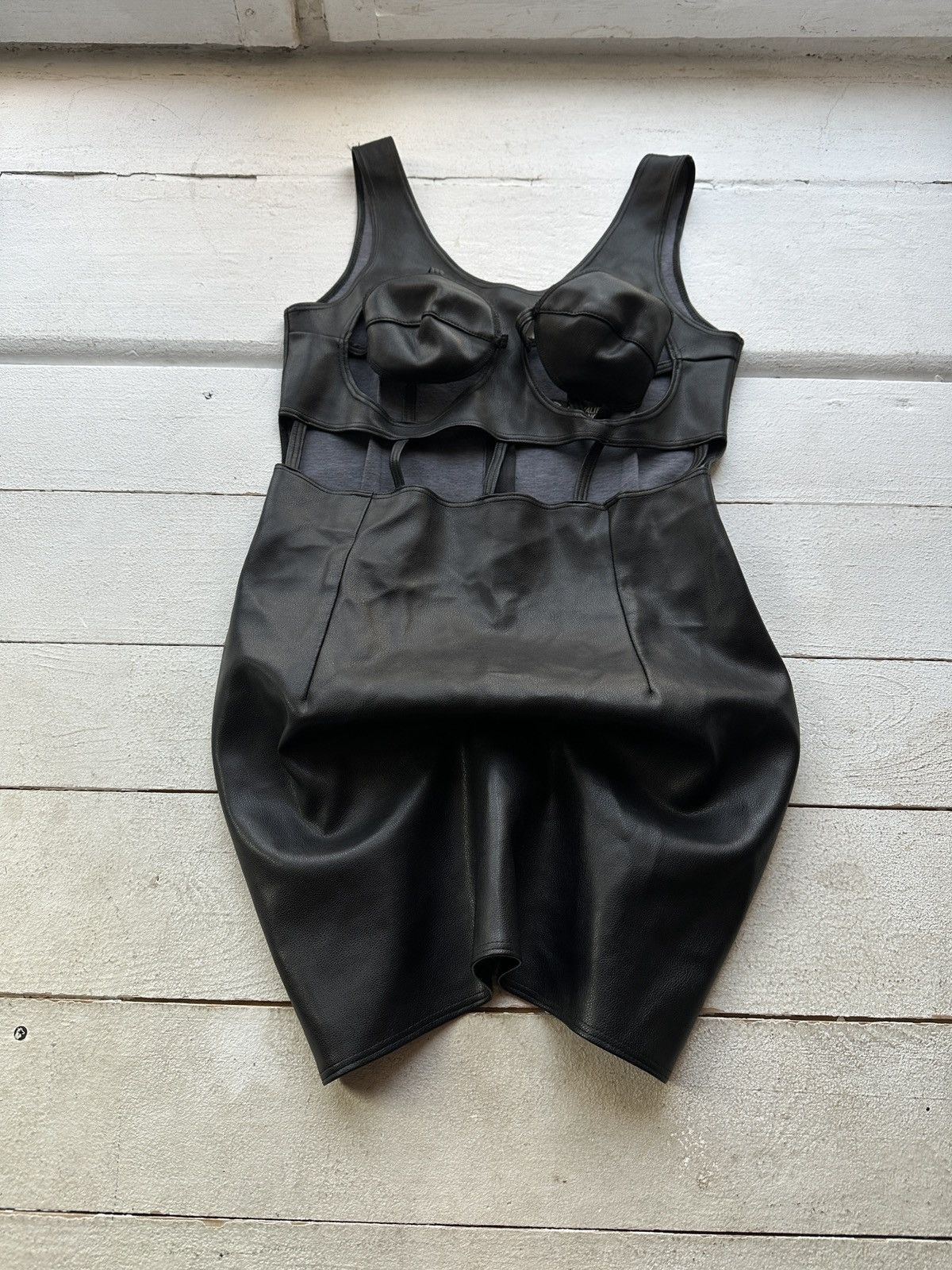 Other 18+🚨 WOMEN SEXY BDSM MINI DRESS TITS HOLE BLACK PU-LEATHER Size S / US 4 / IT 40 - 1 Thumbnail