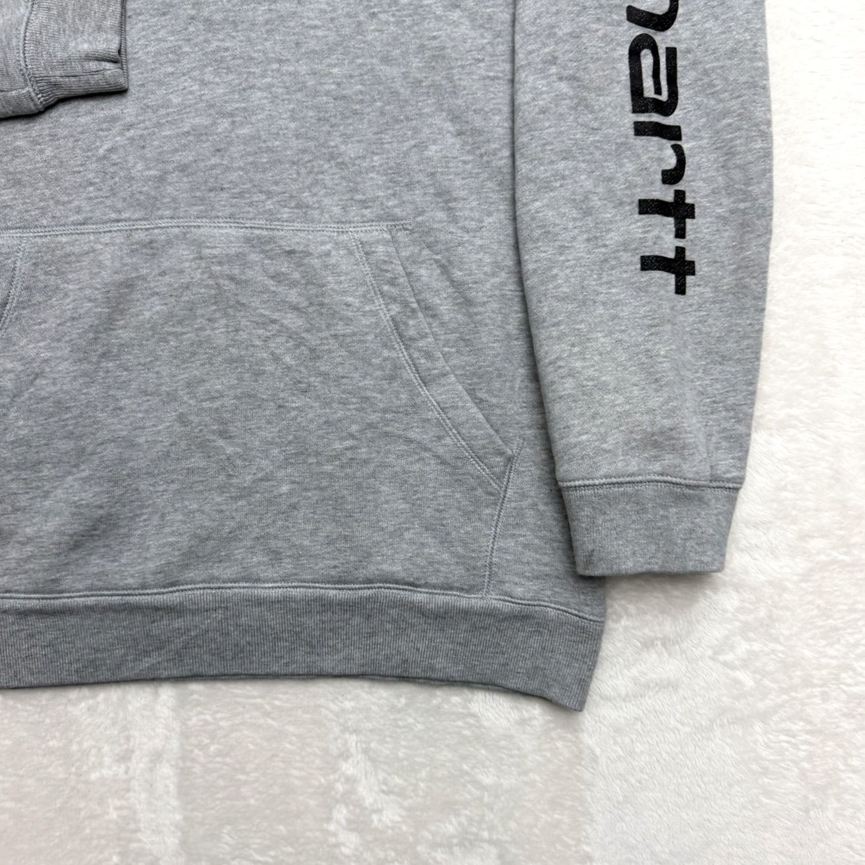 Carhartt VINTAGE Carhartt Hoodie Shirt Mens S Gray Sleeve Logo Fleece Pullover Workwear Size US S / EU 44-46 / 1 - 4 Thumbnail