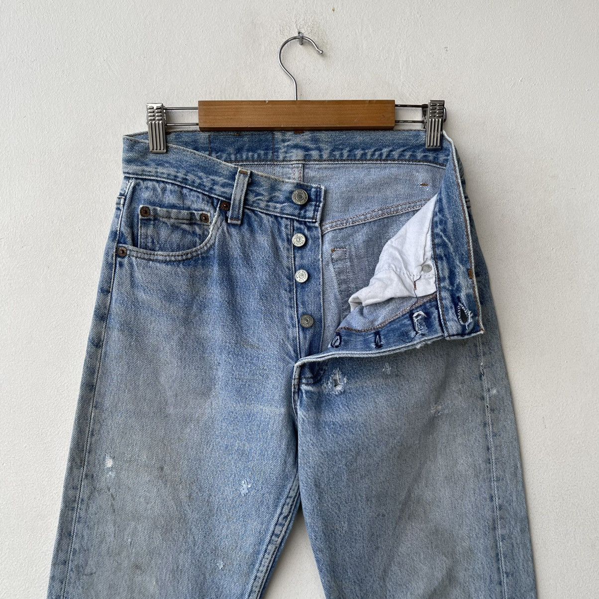 Levi's Vintage 80s Levi's 501 Denim Jeans Light Wash Size US 29 - 15 Thumbnail