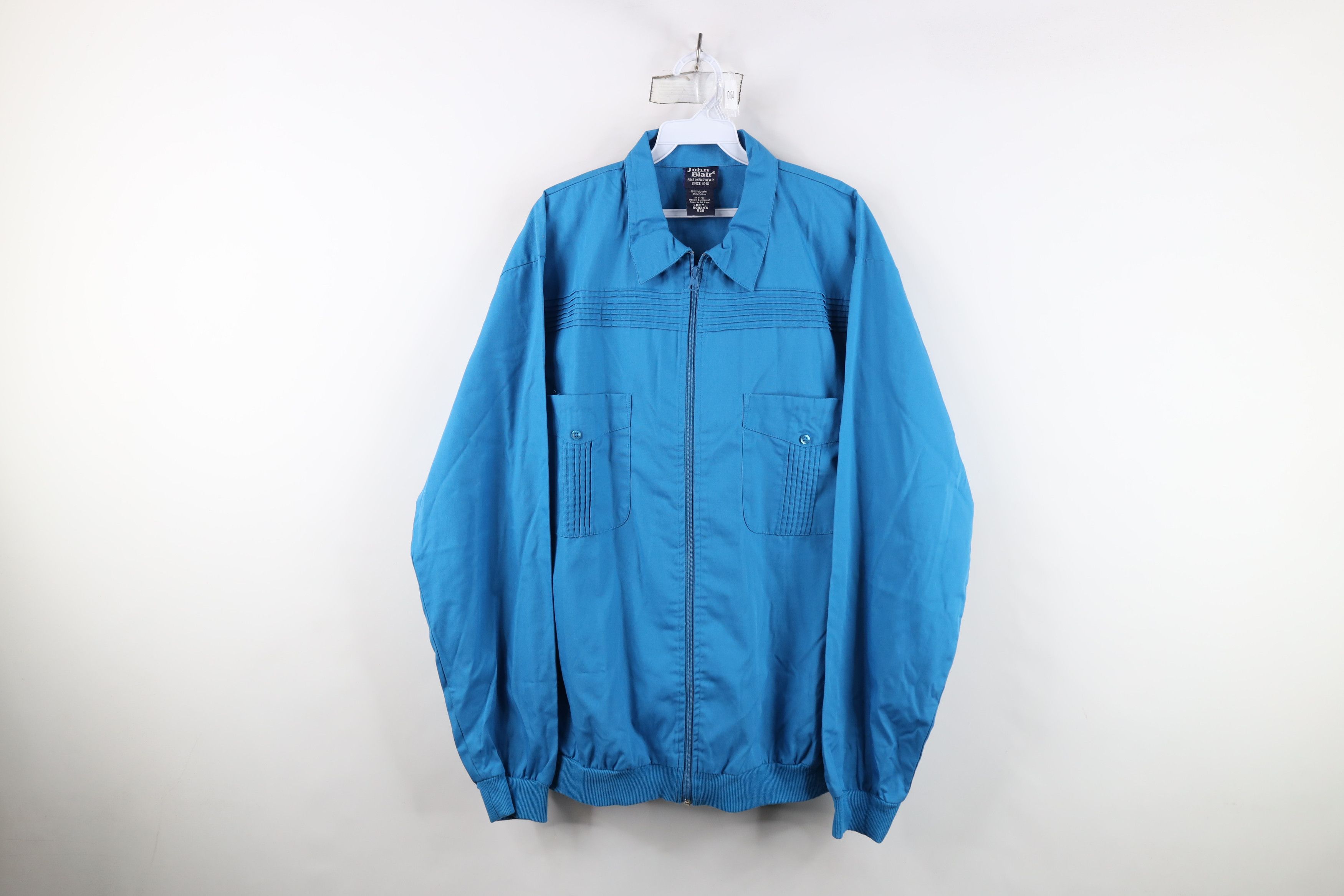 Vintage Vintage 90s Streetwear Full Zip Collared Shirt Jacket Blue Size US L / EU 52-54 / 3 - 1 Thumbnail