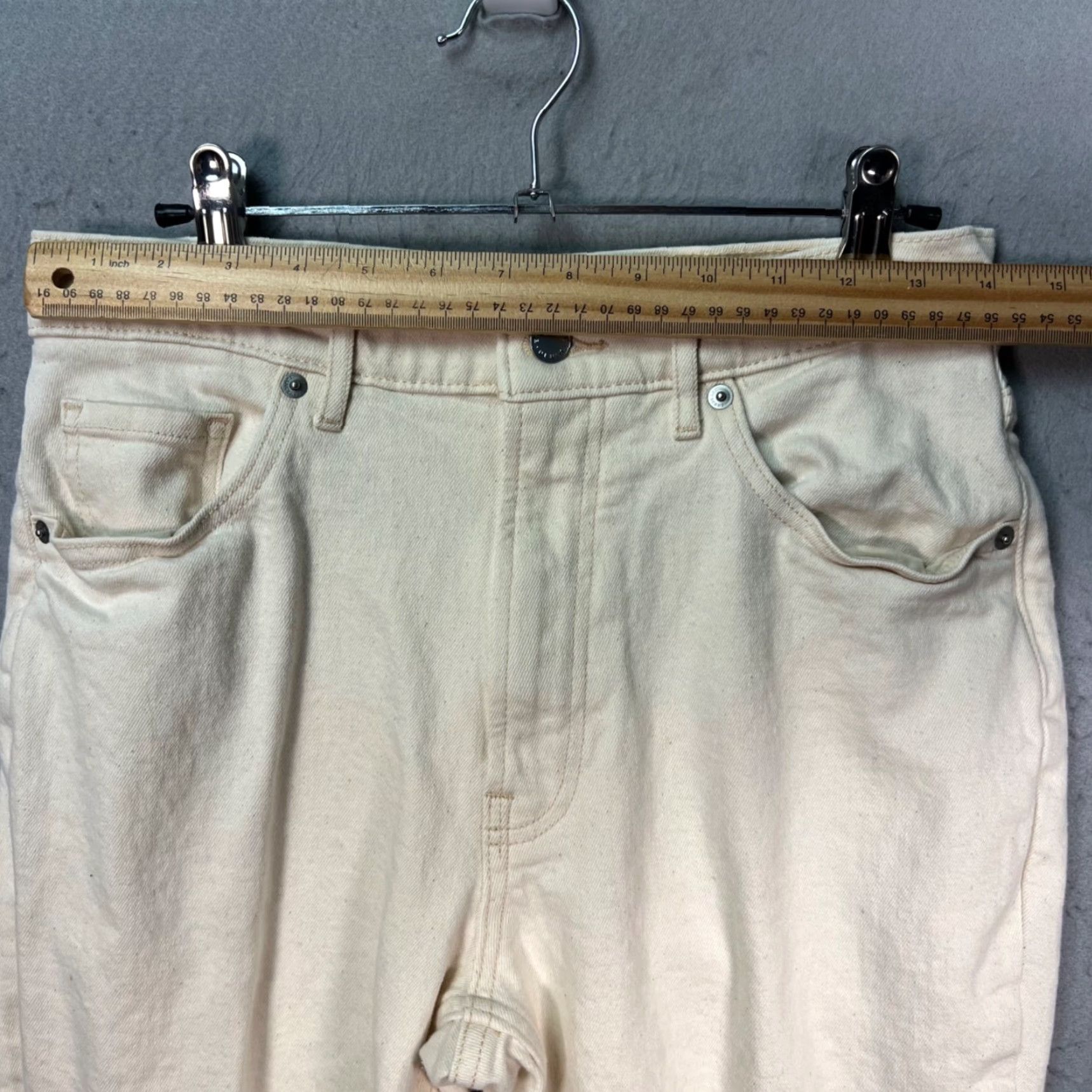 Everlane Everlane Womens 28 Ivory Crop The Original Cheeky Jean Organic Cotton Denim 5-Pocket 90s Style Size 28" / US 6 / IT 42 - 5 Thumbnail