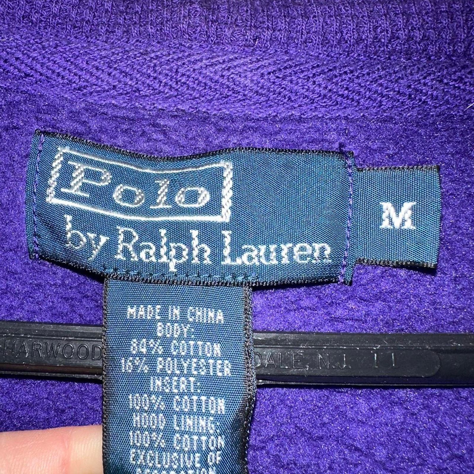 Polo Ralph Lauren Vintage Polo Ralph Lauren Full Zip Hoodie LSU size M Size US M / EU 48-50 / 2 - 2 Thumbnail