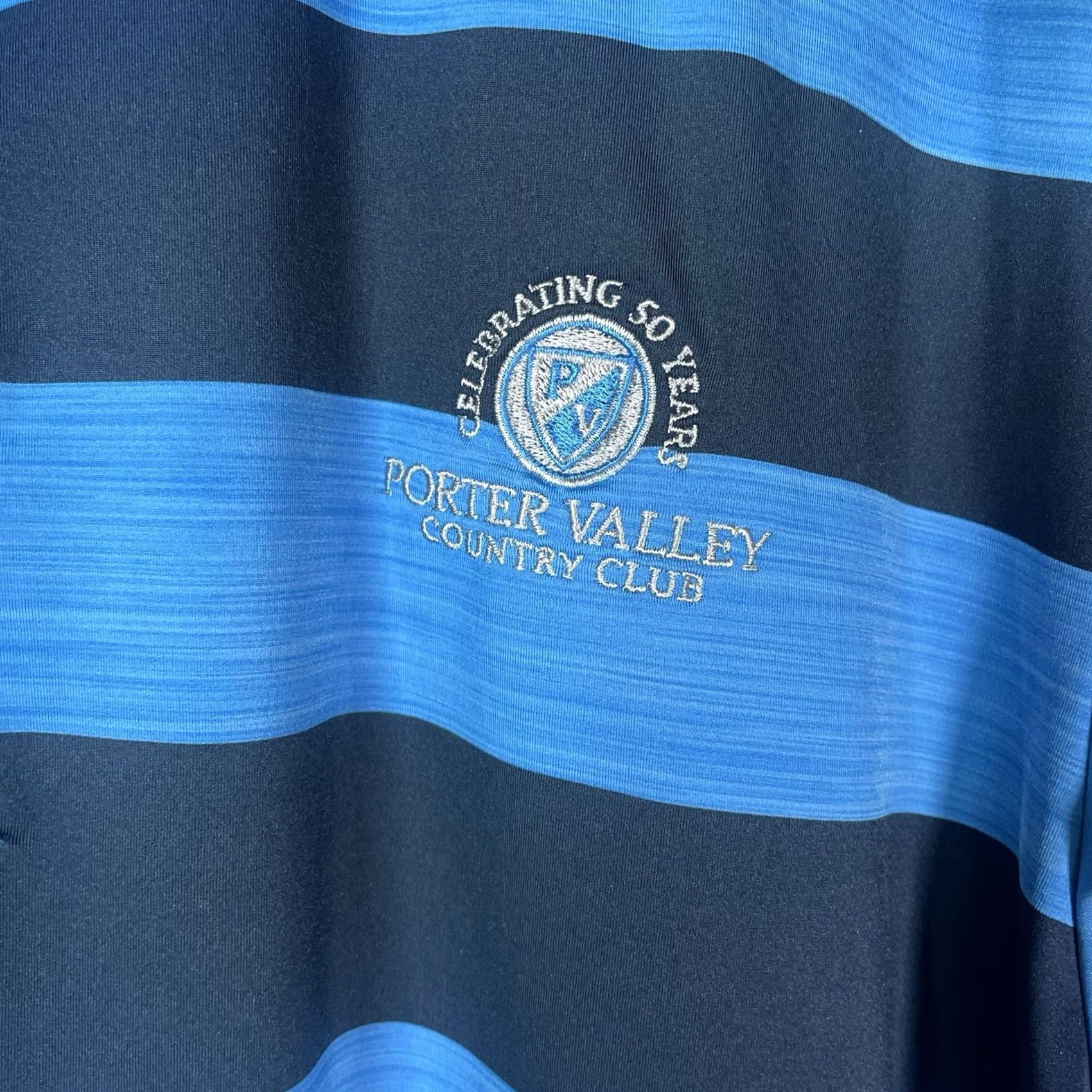 Adidas Adidas Golf Porter Valley Country Club Polo Mens Size L Blue Striped Shirt Golf Size US L / EU 52-54 / 3 - 5 Thumbnail