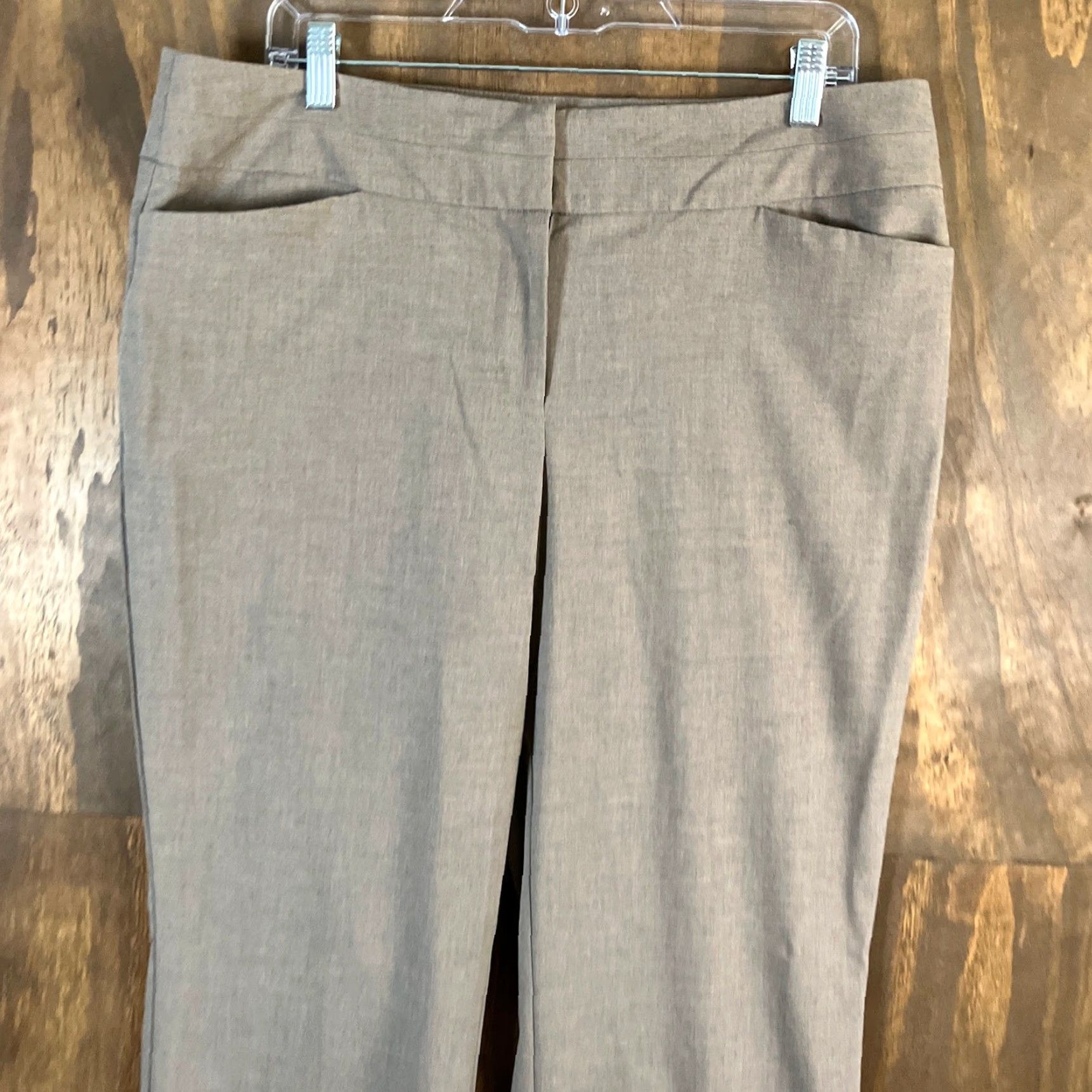 Ann Taylor Ann Taylor Women's Pants Brown Curvy Minimalist Workwear Wide-Leg Stretch 12 Size 34" / US 12 / IT 48 - 2 Thumbnail