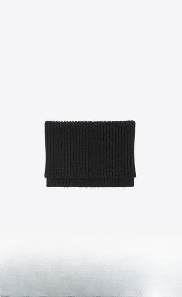 Saint Laurent Paris o1b1hav110125 719465 Size: OS / Knit Folded Scarve in Black Size ONE SIZE - 2 Thumbnail