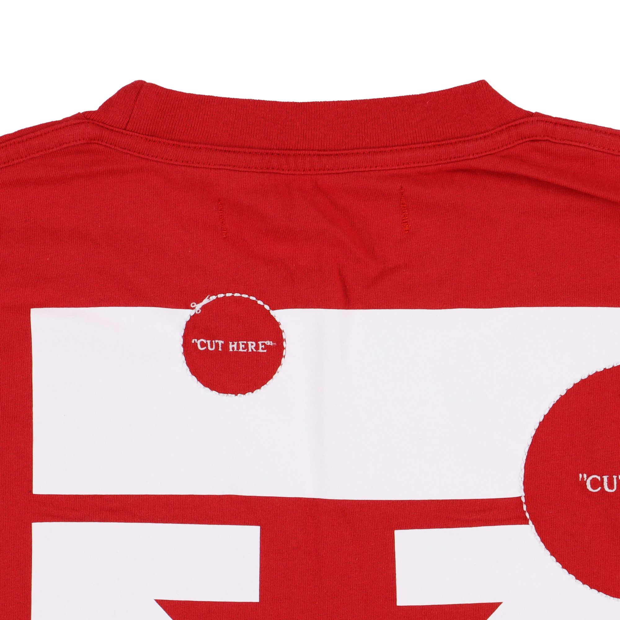 Off-White Red Cut Here Arrows Oversized T-Shirt Size US S / EU 44-46 / 1 - 5 Thumbnail