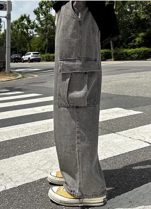 Japanese Brand Vintage washed distressed men's loose work jeans Size US 32 / EU 48 - 5 Thumbnail