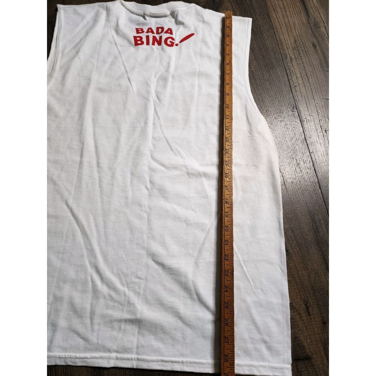 Gildan MENS THE SOPRANOS BADA BING TANK TOP L WHITE CLASSIC GILDAN SLEEVESLESS Size US L / EU 52-54 / 3 - 3 Thumbnail