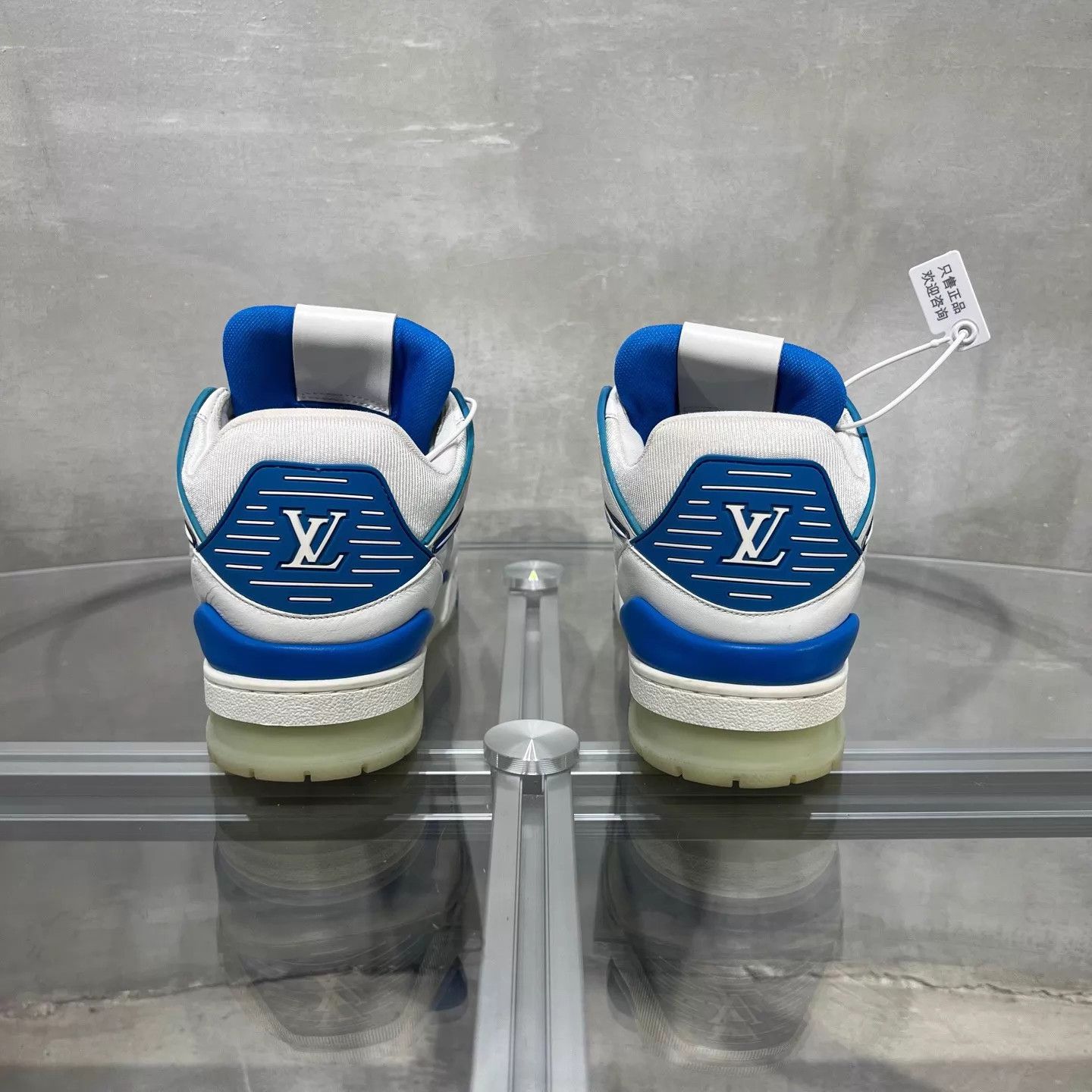 Louis Vuitton LV Trainer High Top White Blue UK8.5/42.5 Size US 9.5 / EU 42-43 - 6 Thumbnail