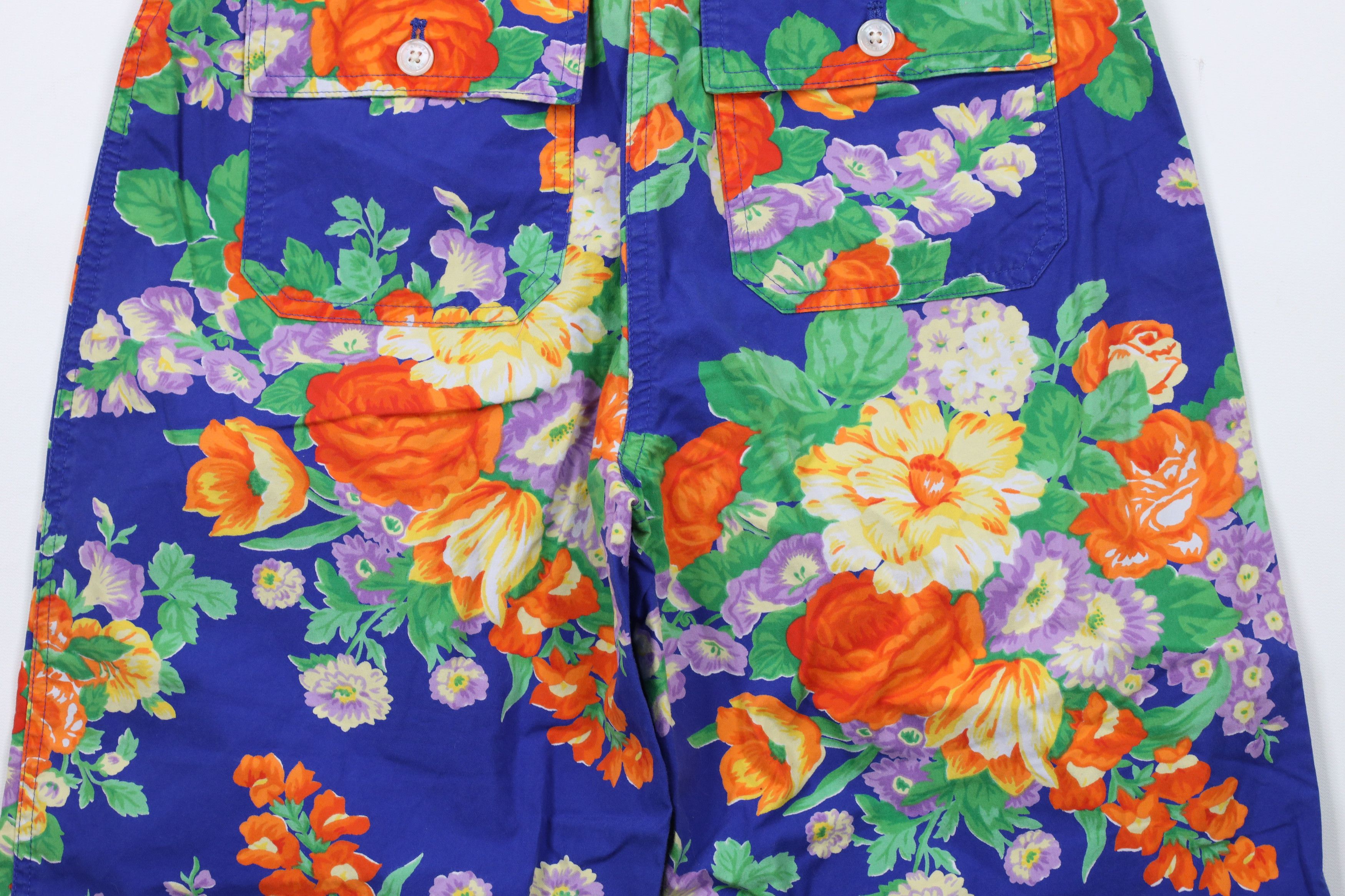 Ralph Lauren × Vintage Vintage 90s Ralph Lauren Flared Flower Capris Pants Cotton Size 30" / US 8 / IT 44 - 10 Thumbnail
