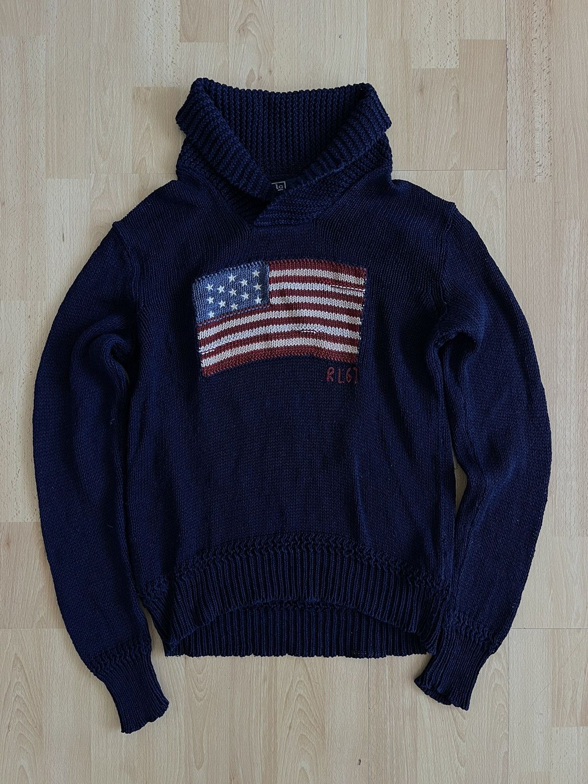 Denim & Supply Ralph Lauren × Polo Ralph Lauren × Ralph Lauren RALPH LAUREN KNIT AMERICAN FLAG 🇺🇸 VINTAGE RARE Size US M / EU 48-50 / 2 - 1 Thumbnail