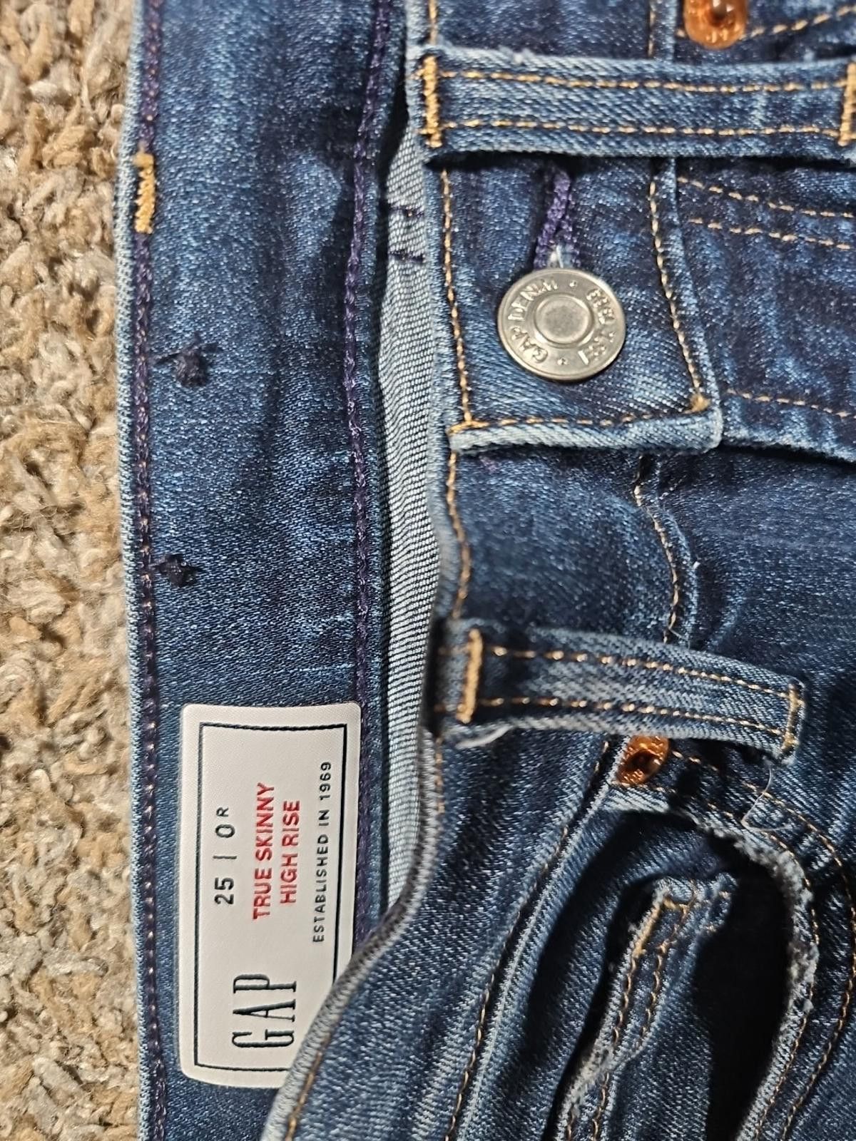 Gap GAP The Skinny High Rise Jeans 25/0R Size 25" / US 0 / IT 36 - 3 Thumbnail