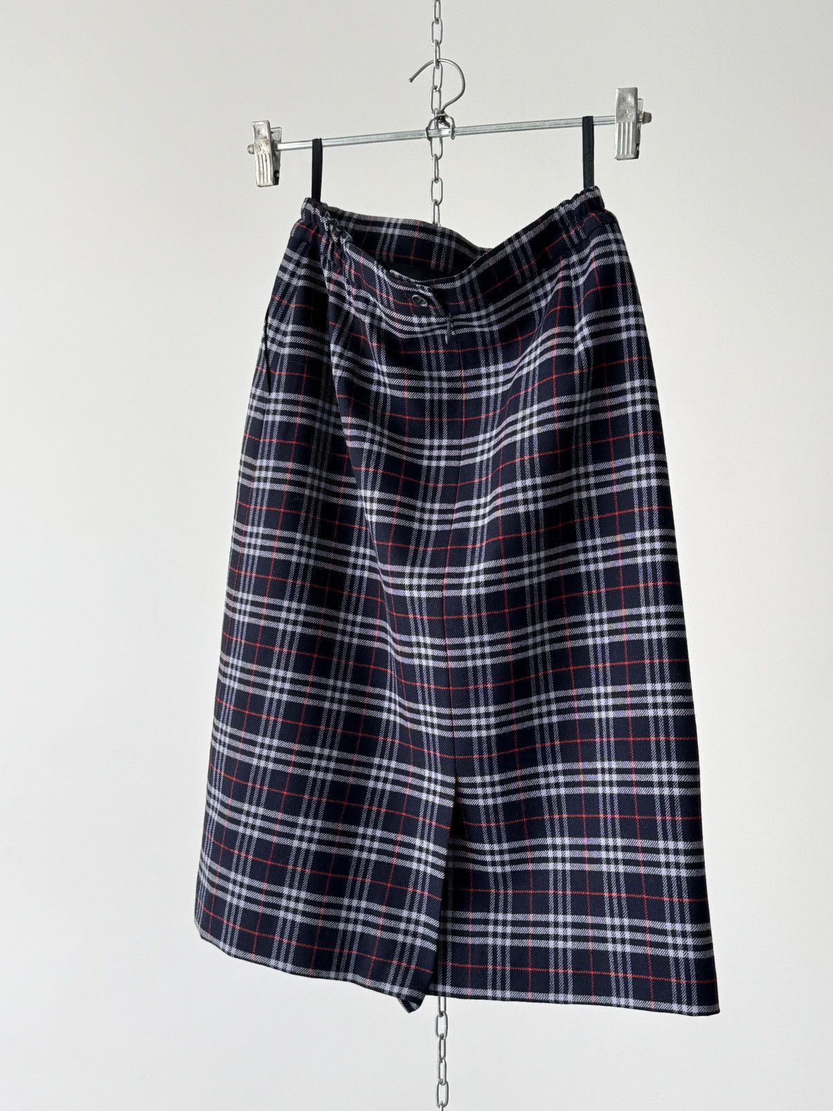 Burberry Vintage 90s Burberrys Wool Plaid Nova Check Midi Skirt Size S / US 4 / IT 40 - 3 Thumbnail