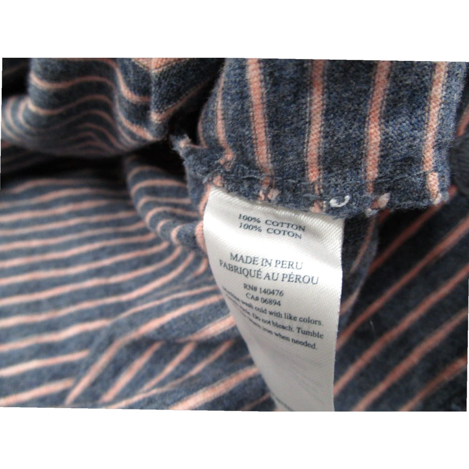Faherty Faherty Mens Blue Striped Long Sleeve Polo Shirt Large Cotton Blend Golf Size US L / EU 52-54 / 3 - 4 Thumbnail