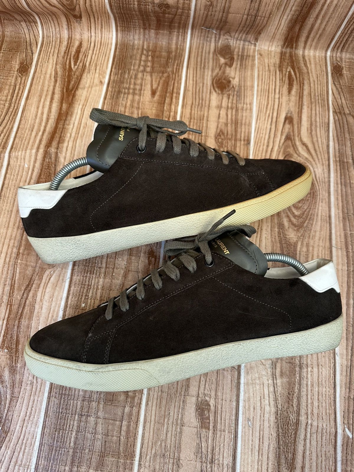 Saint Laurent Paris Saint Laurent HEDI SLI Court Classic Low-Top Suede Trainers Size US 12 / EU 45 - 11 Thumbnail