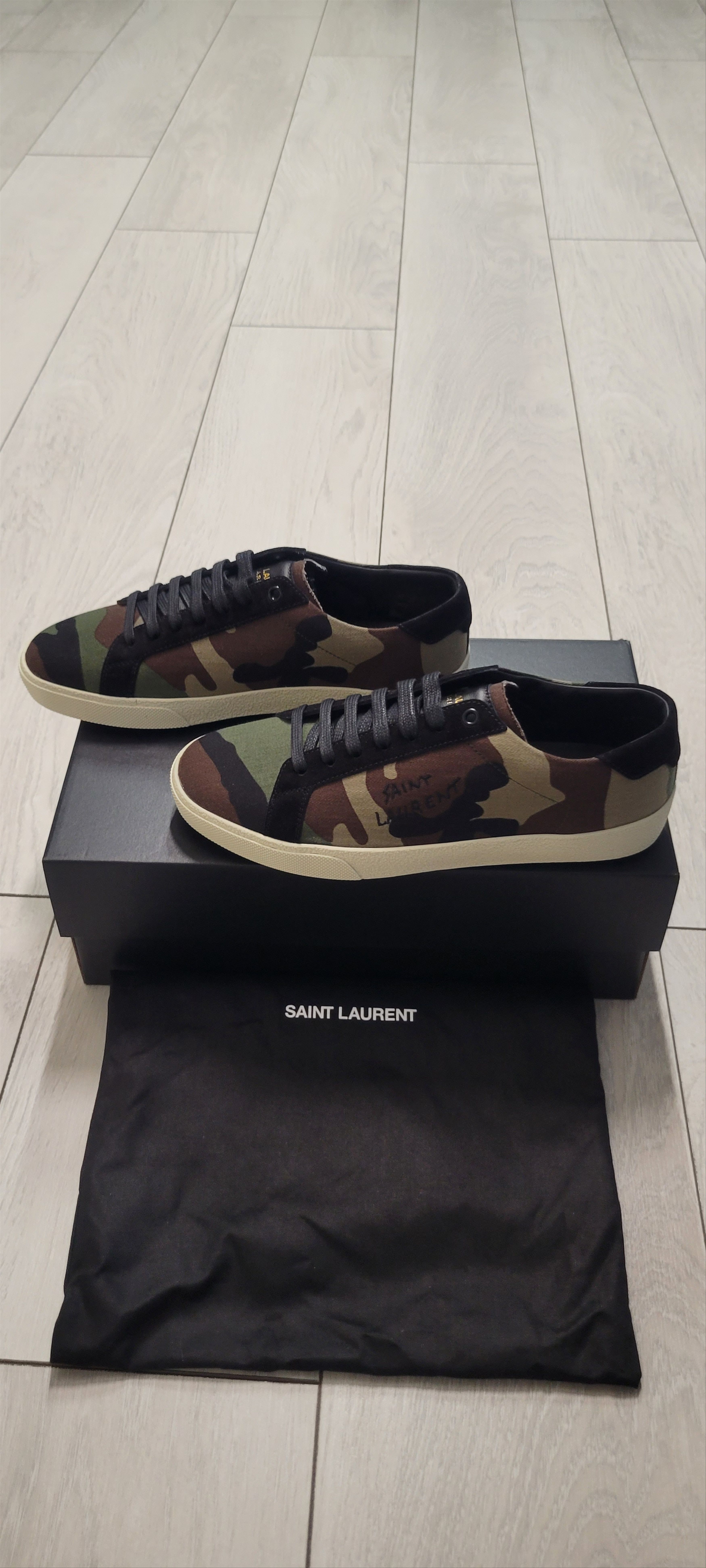 Saint Laurent Paris Canvas Camouflage Sneakers Size US 8.5 / EU 41-42 - 2 Thumbnail