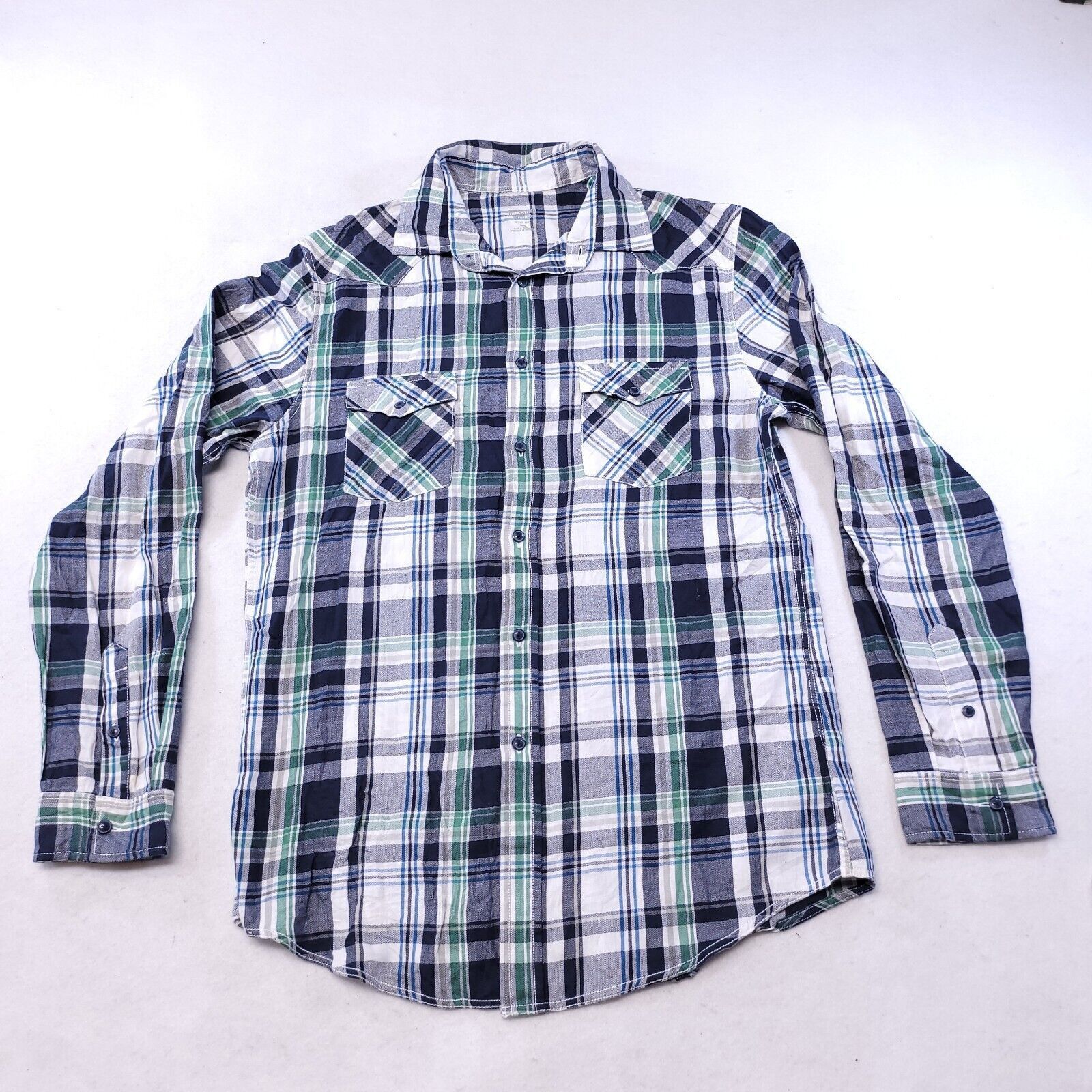 Mossimo Mossimo Madras Flannel Shirt Mens Size Medium M Green Blue Size US M / EU 48-50 / 2 - 2 Thumbnail