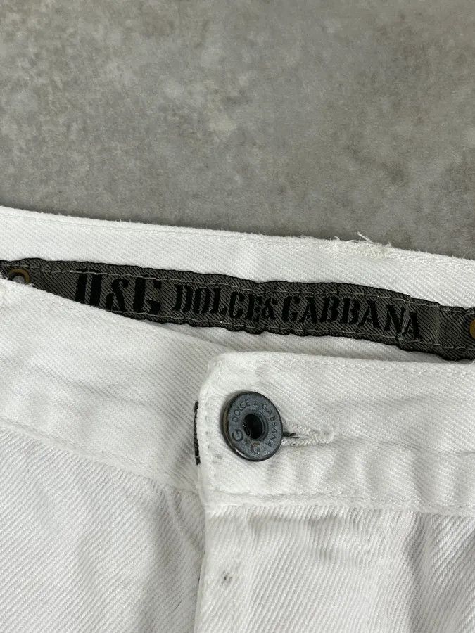 Dolce & Gabbana SS2004 Dolce & Gabbana White Distressed Jeans Size US 30 / EU 46 - 10 Thumbnail