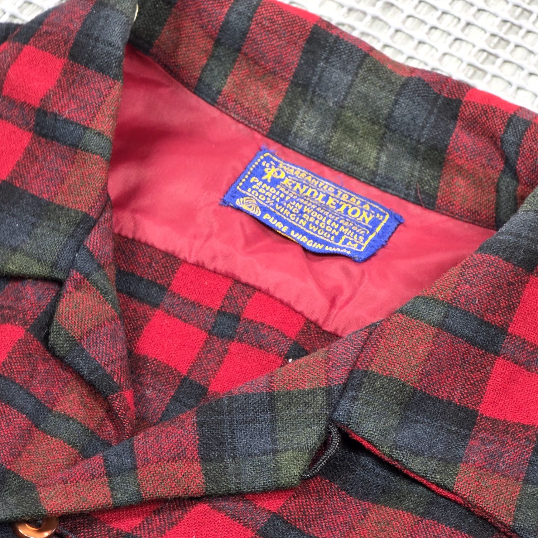 Pendleton VTG Pendleton Board Shirt Plaid Wool Flap Pockets Loop Collar Men's M Camp Shirt Size US M / EU 48-50 / 2 - 3 Thumbnail