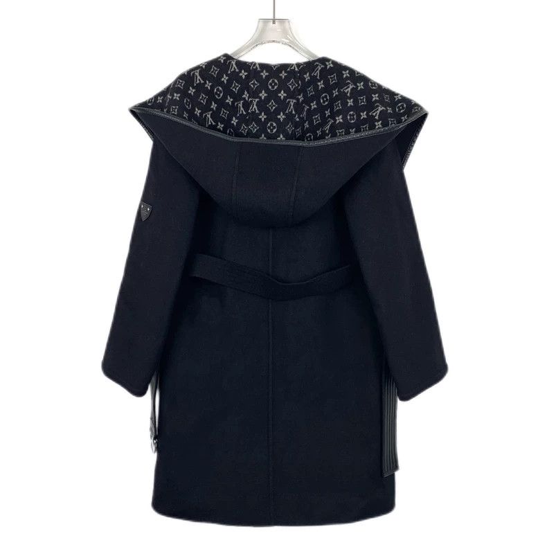 Louis Vuitton Louis Vuitton Wool hooded belted coat with presbyopic prin Size XXS / US 00 / IT 34 - 2 Thumbnail