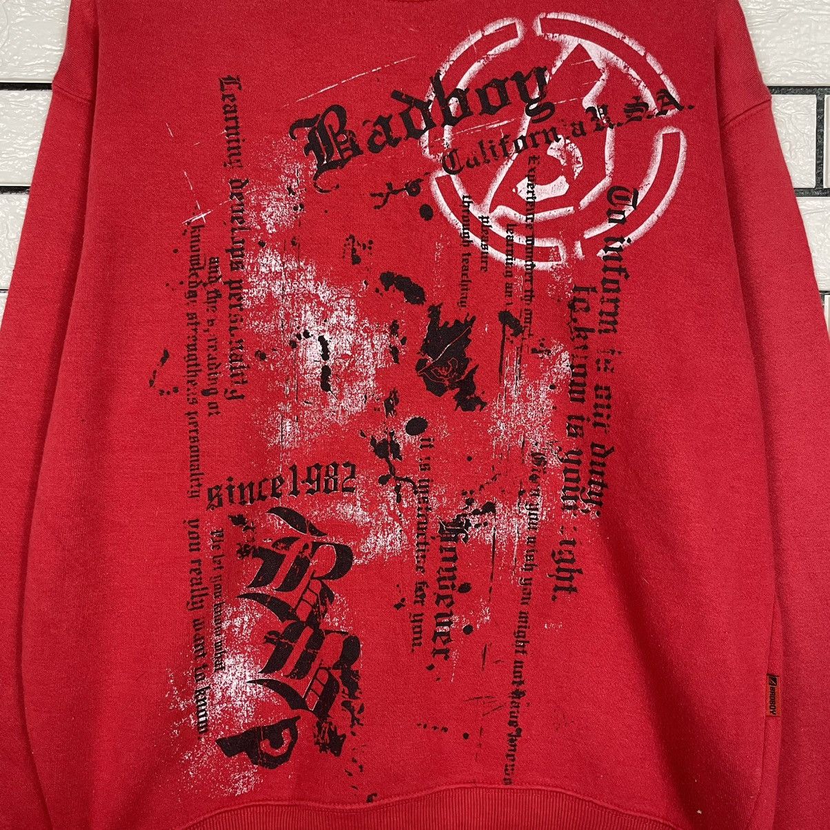 Japanese Brand Bad Boy Big Print Red Sweatshirt Size US M / EU 48-50 / 2 - 10 Thumbnail
