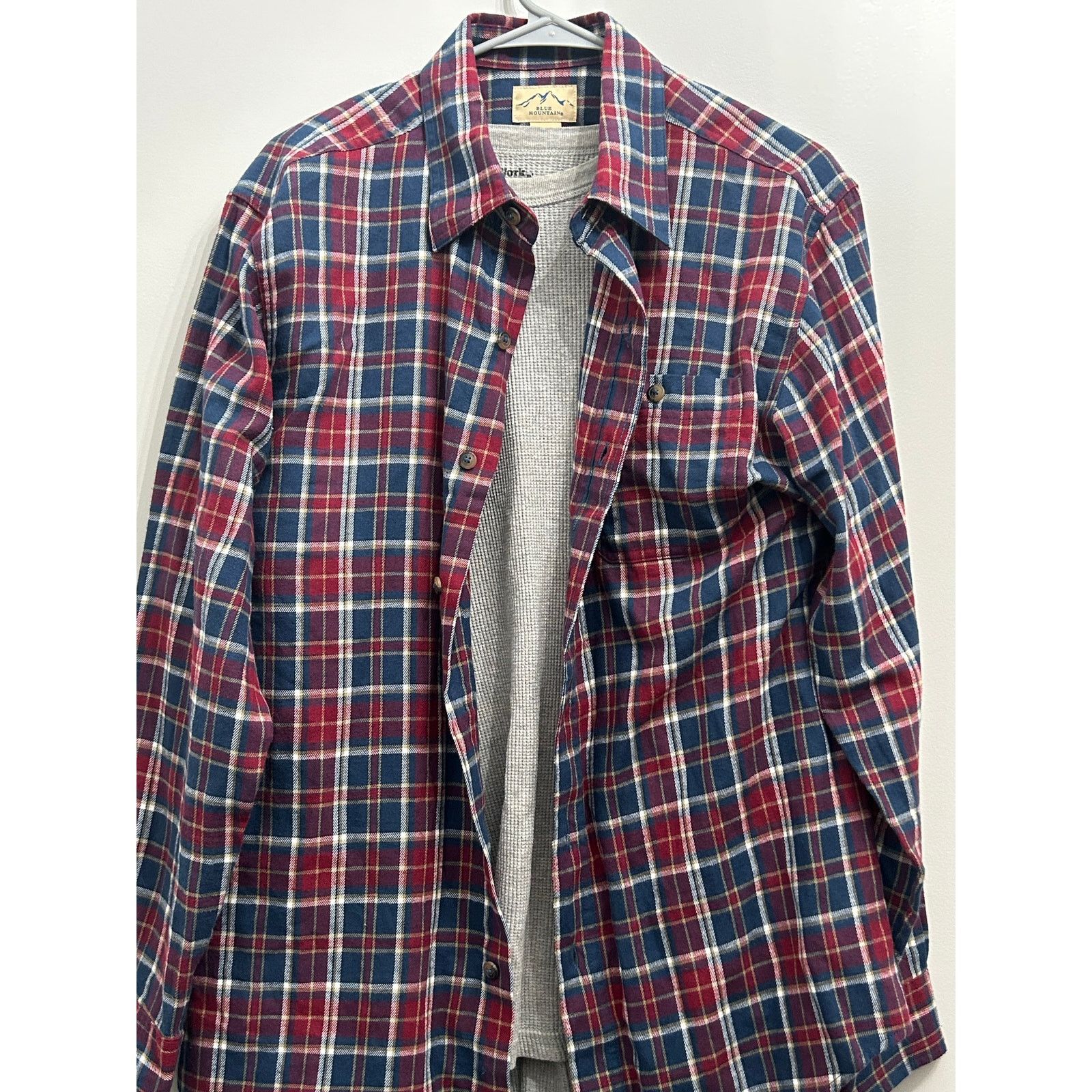 Other Blue Mountain Mens Medium Red Navy Plaid Flannel Shirt LS Size US M / EU 48-50 / 2 - 1 Thumbnail